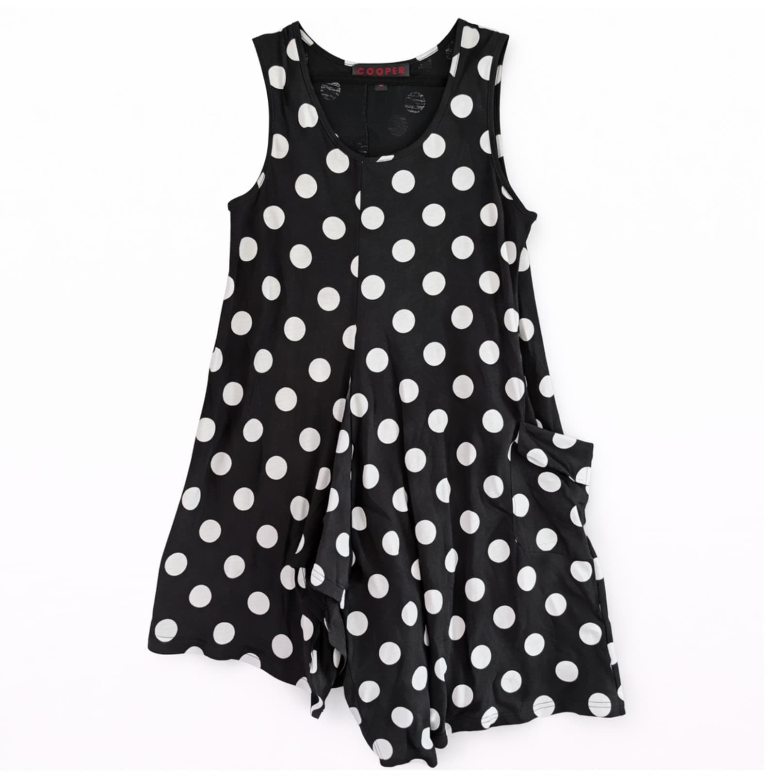Cooper Driving Me Dotty Polka Dot Dress Black White Sleeveless Spring Size M — photo 1 of 8