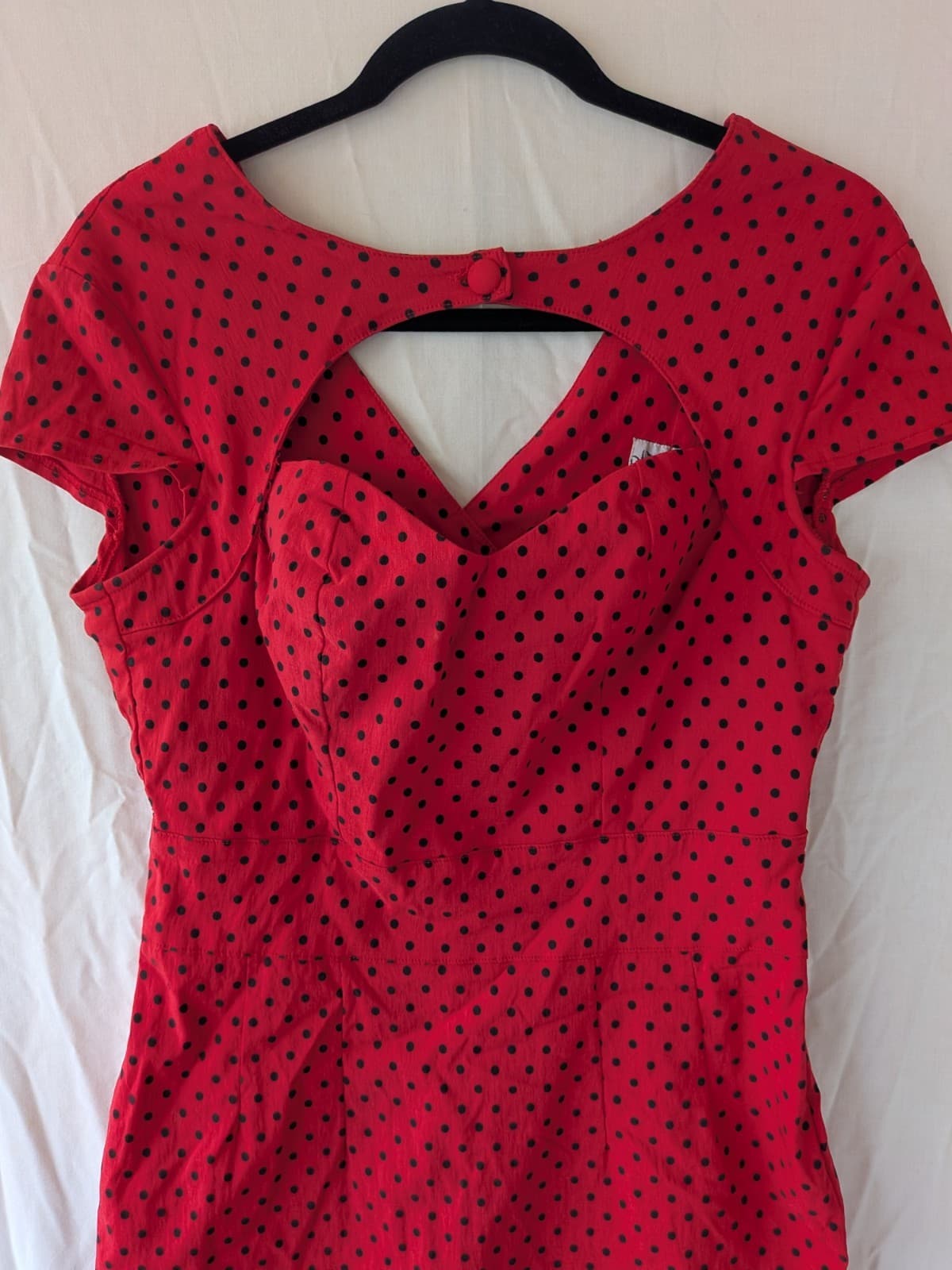 Hell Bunny Dress Red Black Retro Polka Dot Pin Up Rockabilly Size L AU 12 14 — photo 3 of 14