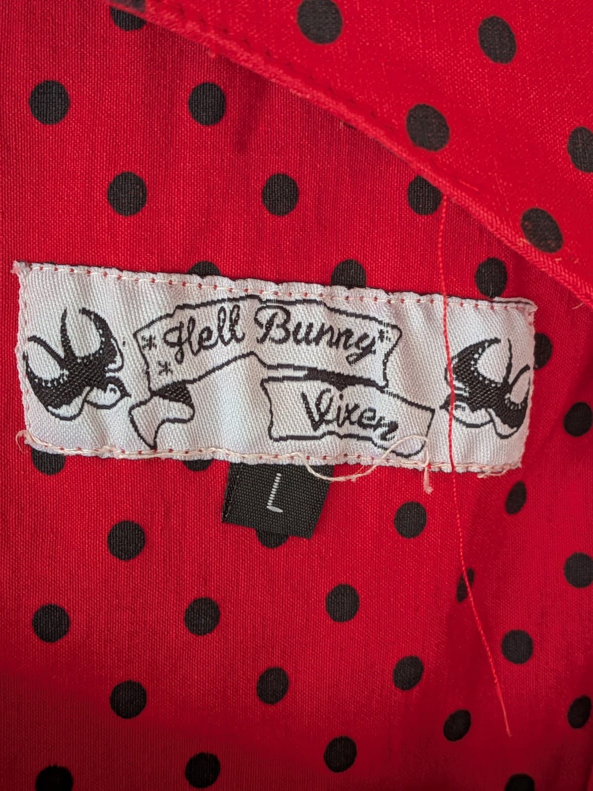 Hell Bunny Dress Red Black Retro Polka Dot Pin Up Rockabilly Size L AU 12 14 — photo 8 of 14