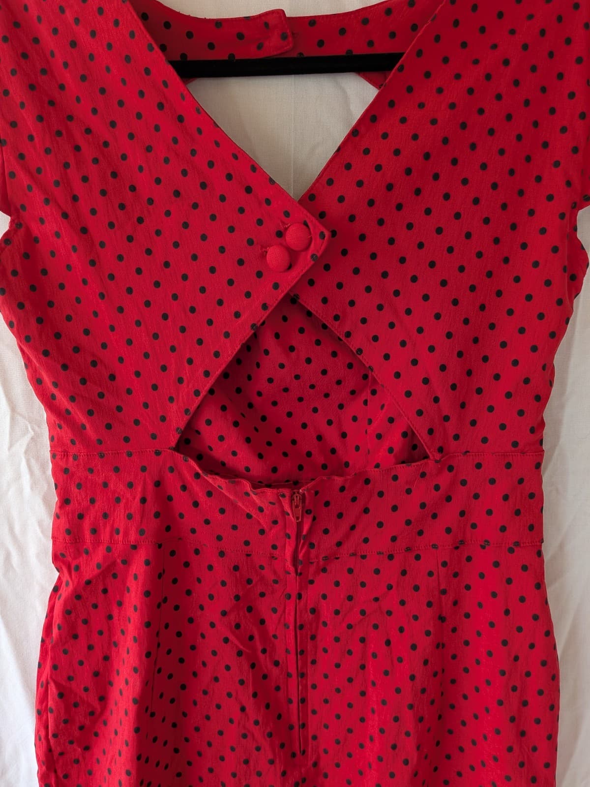 Hell Bunny Dress Red Black Retro Polka Dot Pin Up Rockabilly Size L AU 12 14 — photo 10 of 14