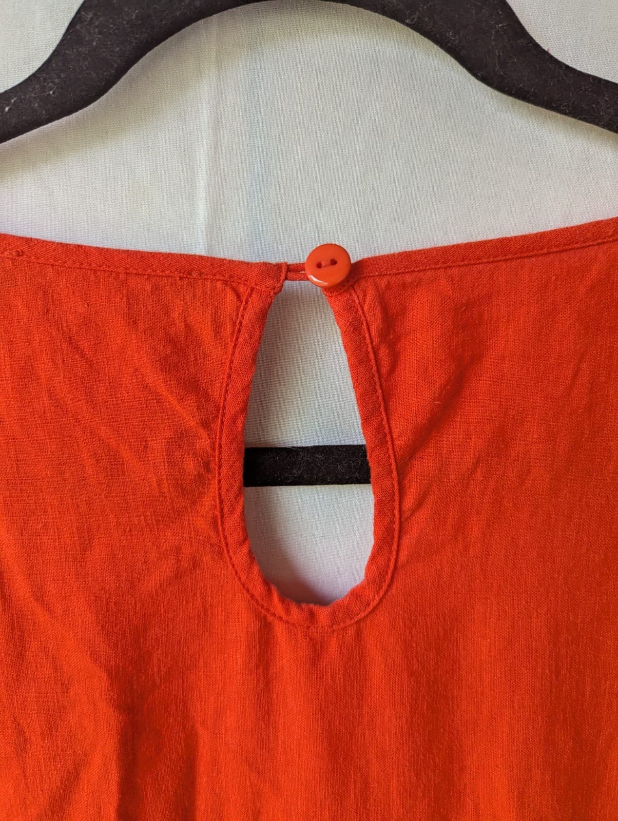 Sportsgirl Dress Orange Linen Puff Sleeve Tiered Mini Plus Size AU 16 US 12 — photo 12 of 12