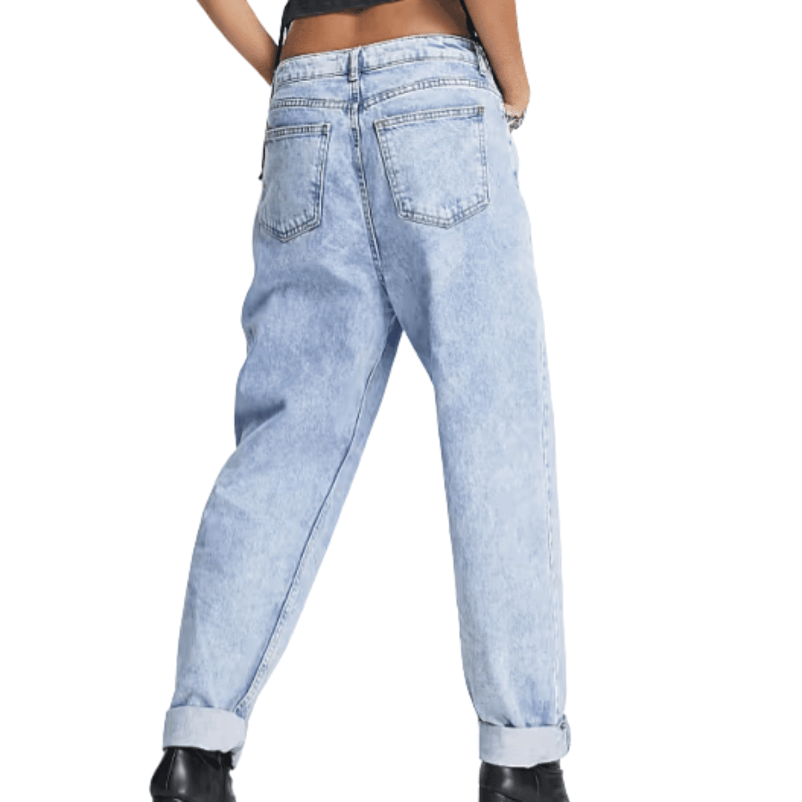 ASOS Design Womens Mom Jeans Size 28x30 Blue Denim High Waist Disney Punk AUS 10 — photo 2 of 14