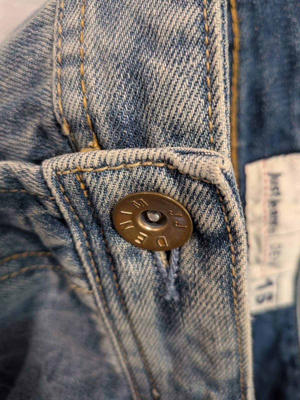 Y2K Just Jeans Denim Mini Skirt Size 16 AU 12 US Blue Low Rise Distressed 2000s — photo 11 of 11