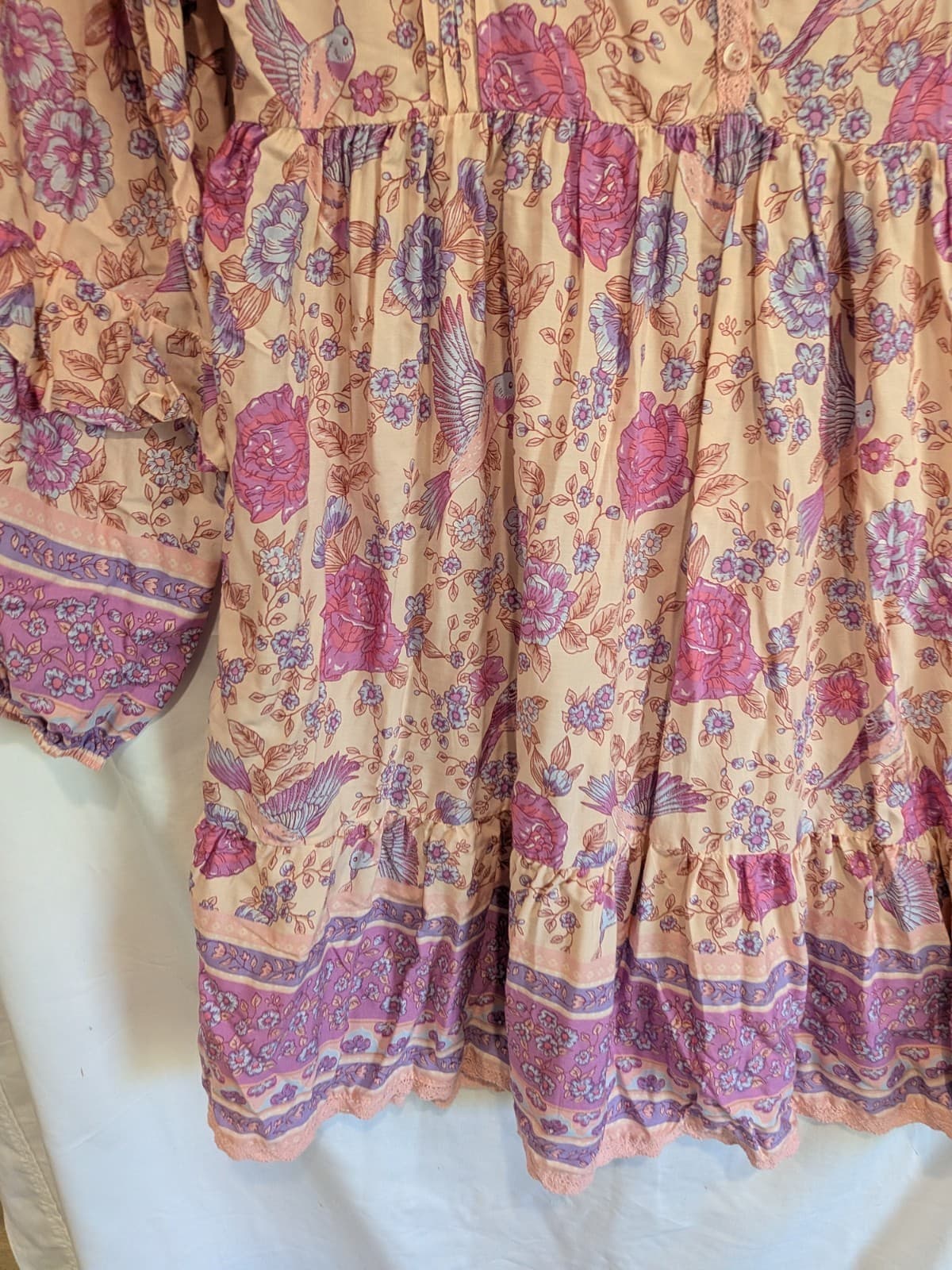 Dreamcatcher Boho Mini Dress Pink Floral Cottagecore Beach AUS 10 Festival NWT — photo 3 of 13