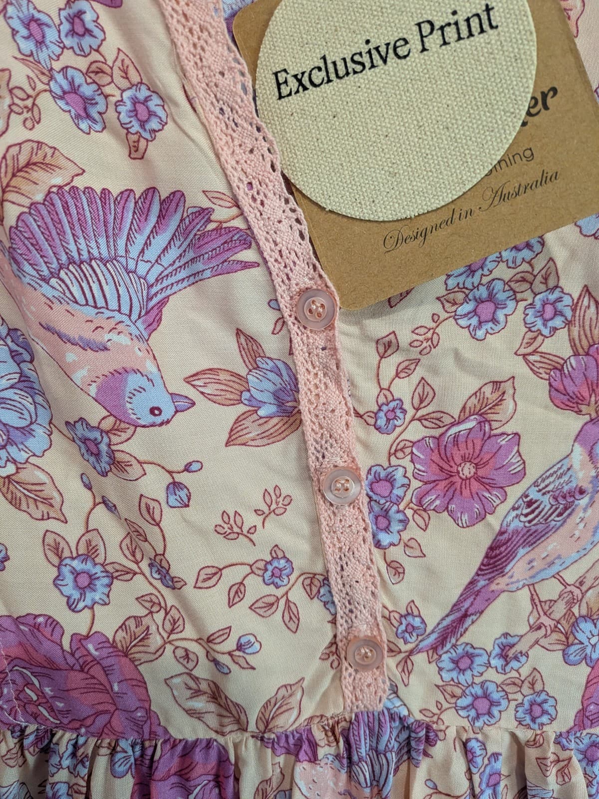 Dreamcatcher Boho Mini Dress Pink Floral Cottagecore Beach AUS 10 Festival NWT — photo 7 of 13