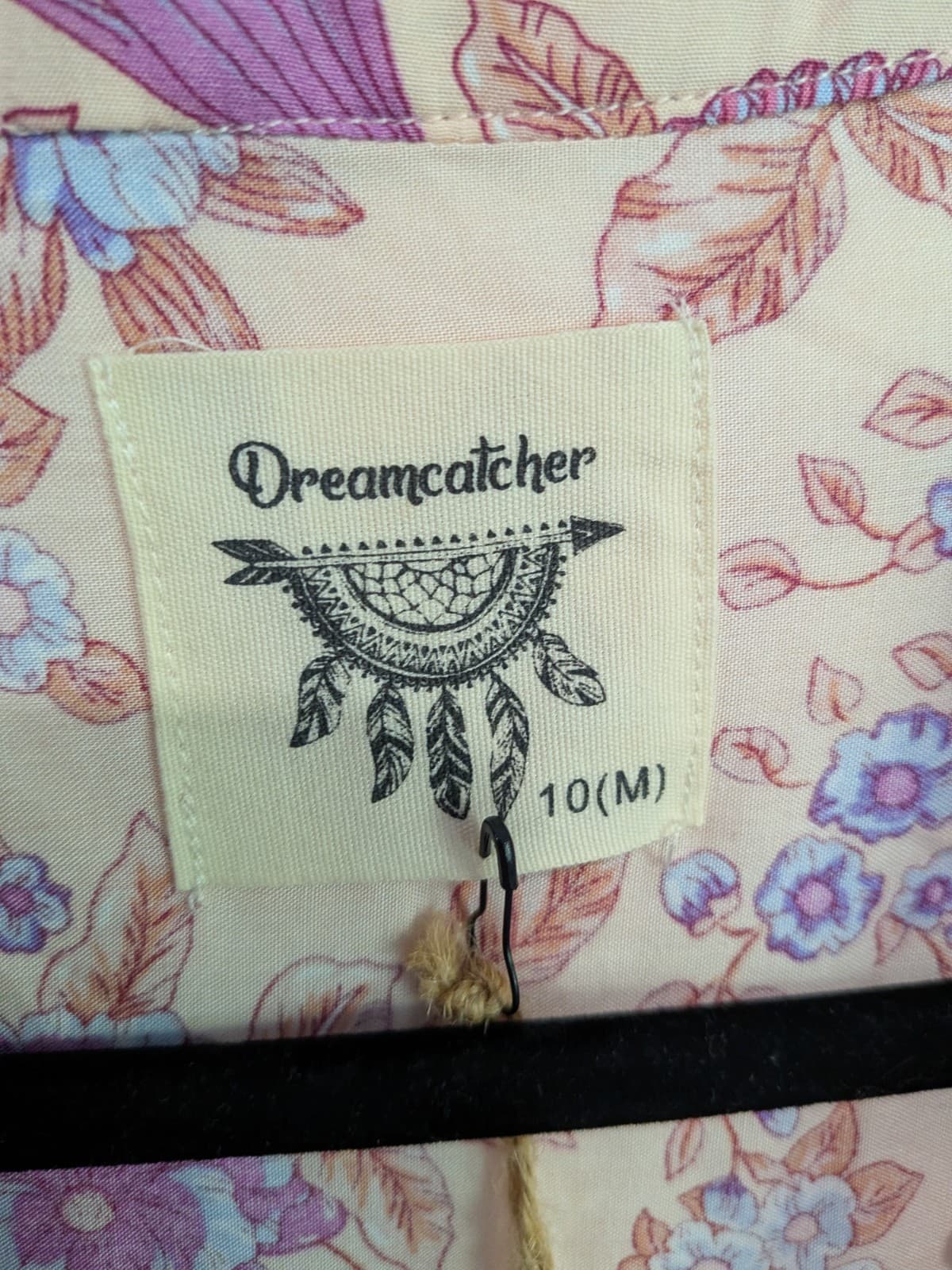 Dreamcatcher Boho Mini Dress Pink Floral Cottagecore Beach AUS 10 Festival NWT — photo 9 of 13