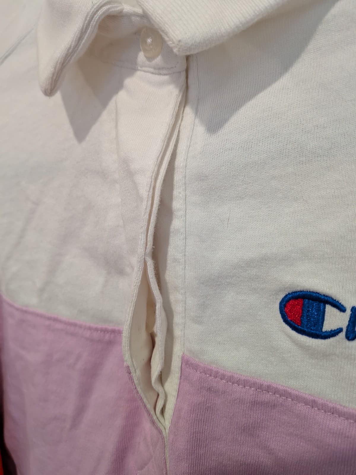 Champion Jumper Y2K Cropped Rugby Size M AU 12 US 8 Red White Pink Logo — photo 5 of 8