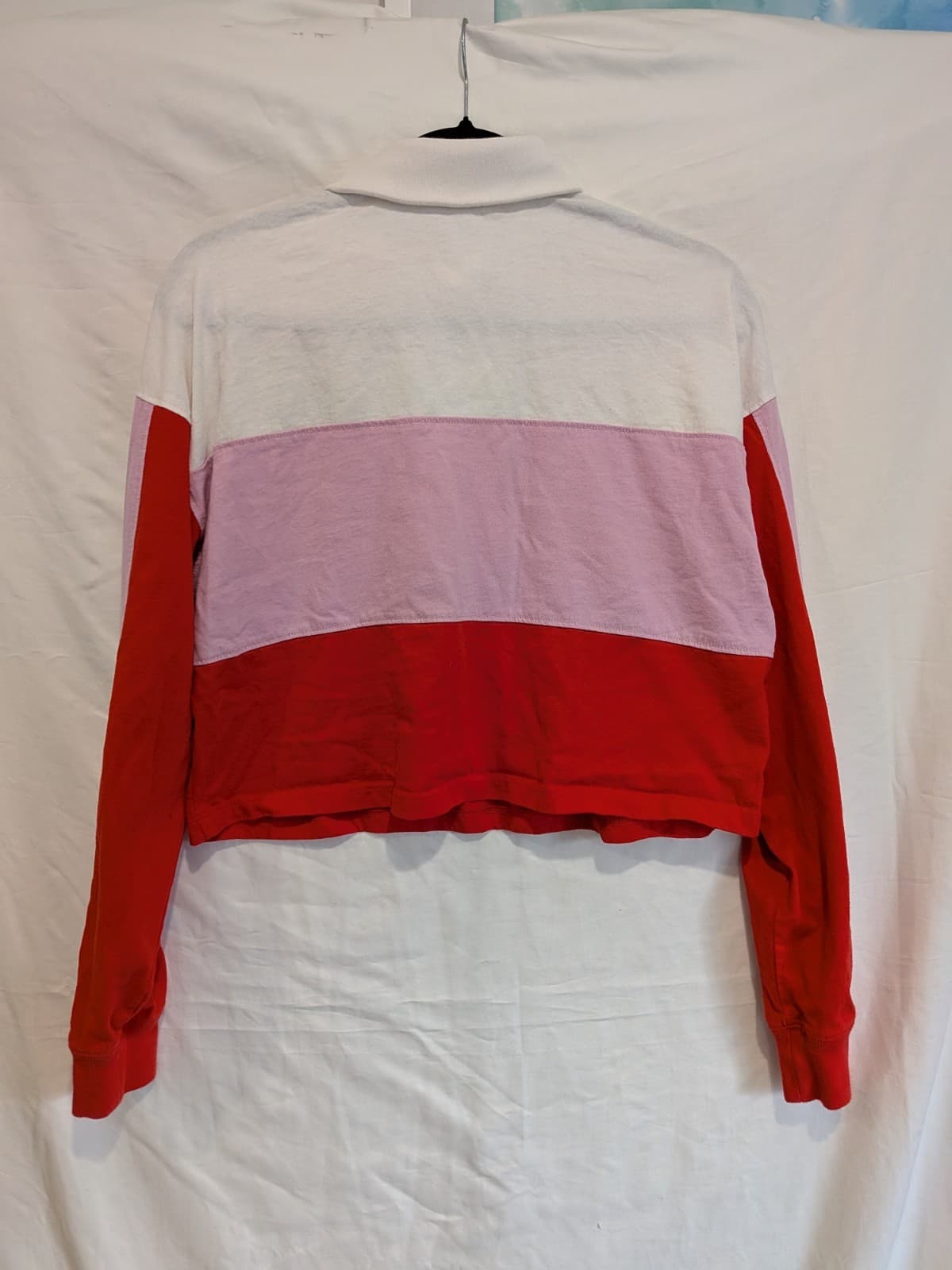 Champion Jumper Y2K Cropped Rugby Size M AU 12 US 8 Red White Pink Logo — photo 8 of 8