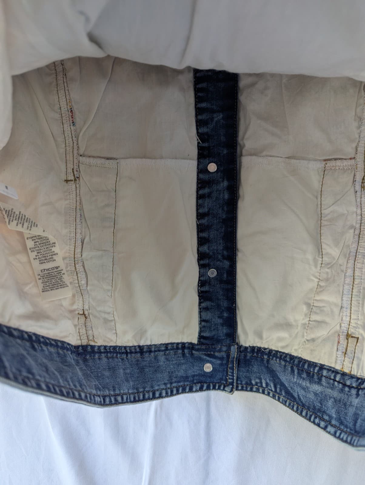 Chicos Jacket Blue Denim Multicolour Woven Boho Western Size AUS 14 US 10 — photo 13 of 15