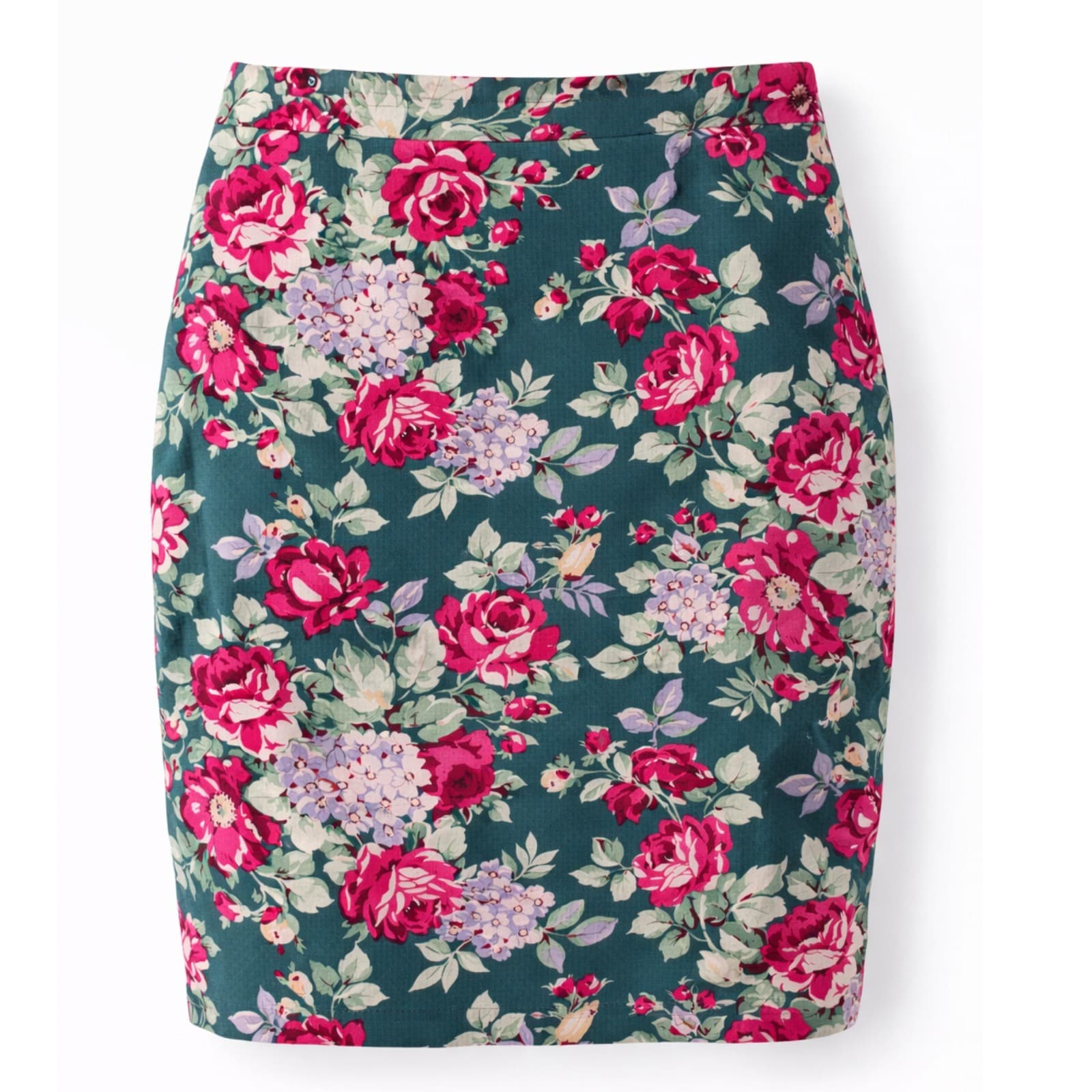 Review Skirt Pencil Floral Green Pink Cotton Stretch Corporate Office Size 16 — photo 1 of 11