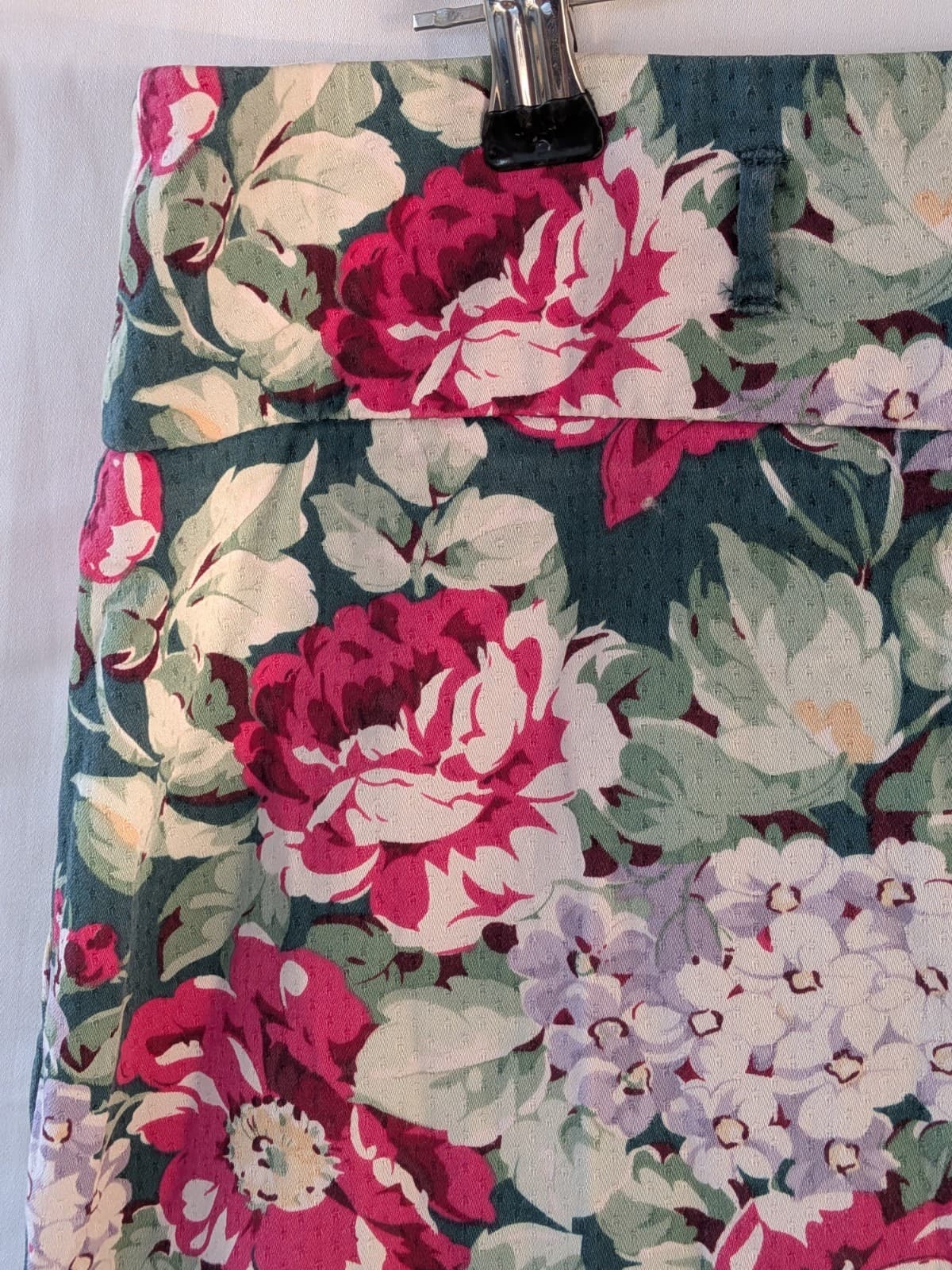 Review Skirt Pencil Floral Green Pink Cotton Stretch Corporate Office Size 16 — photo 5 of 11