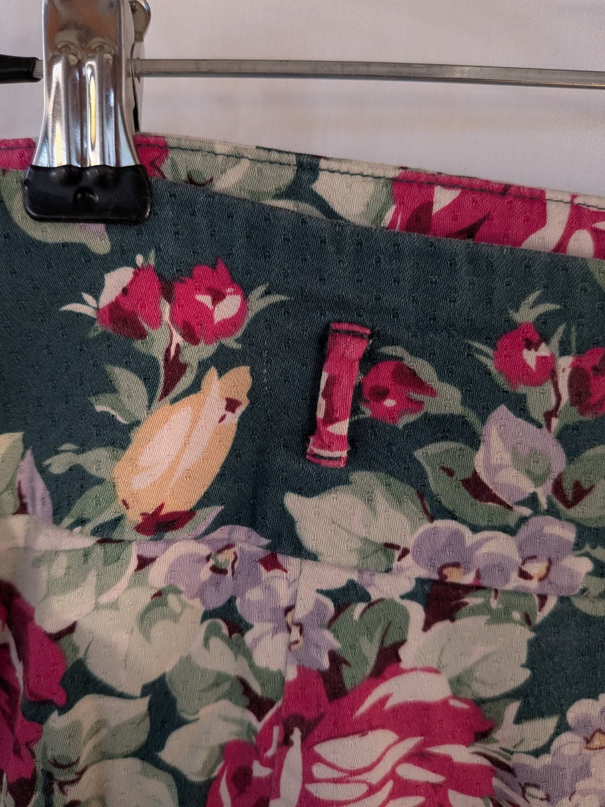 Review Skirt Pencil Floral Green Pink Cotton Stretch Corporate Office Size 16 — photo 8 of 11