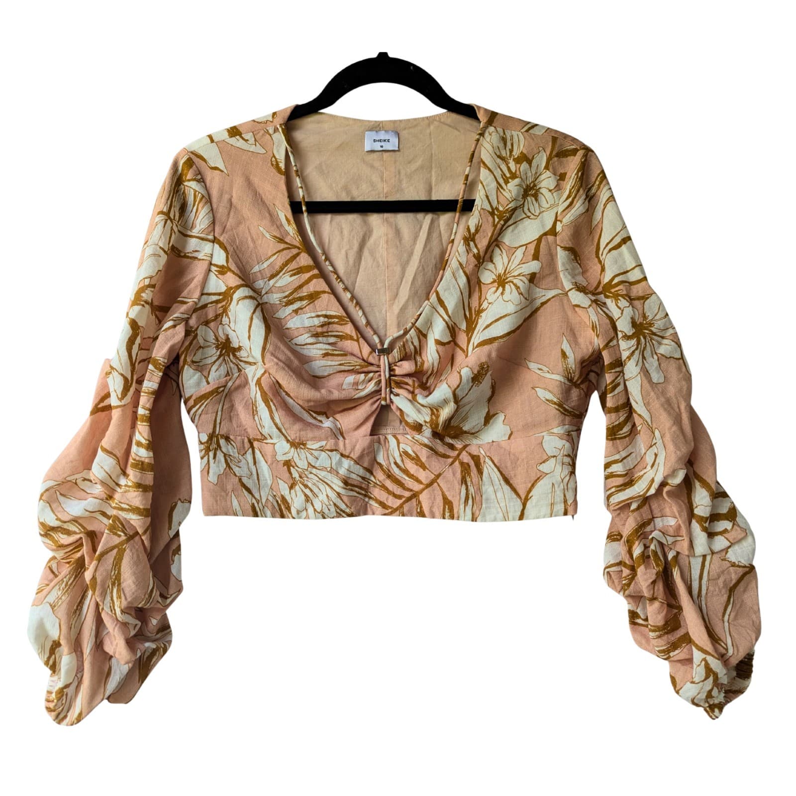 Sheike Top Floral Balloon Sleeve Crop Blouse Festival Size AUS 10 US 6 — photo 2 of 11