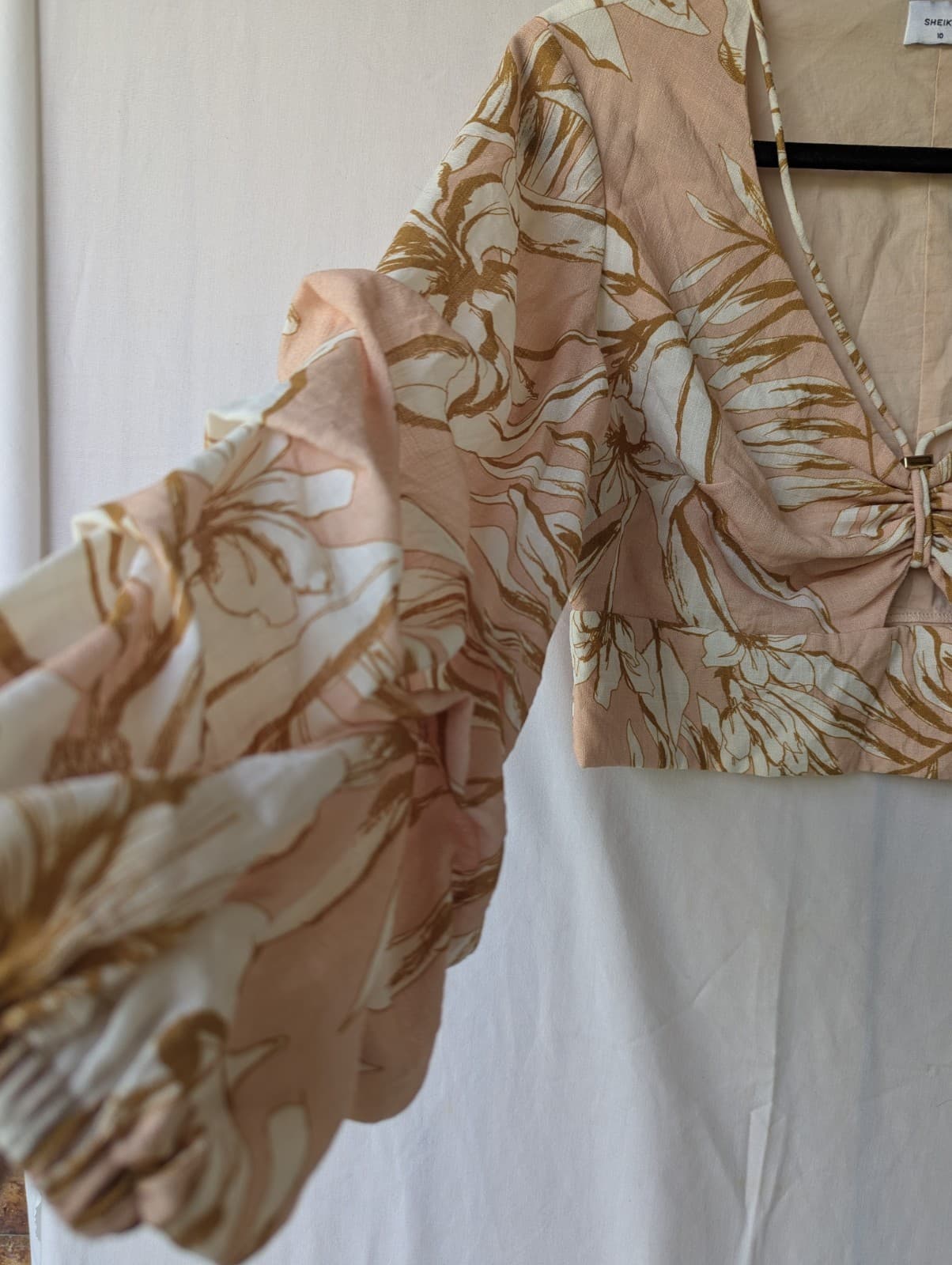 Sheike Top Floral Balloon Sleeve Crop Blouse Festival Size AUS 10 US 6 — photo 4 of 11