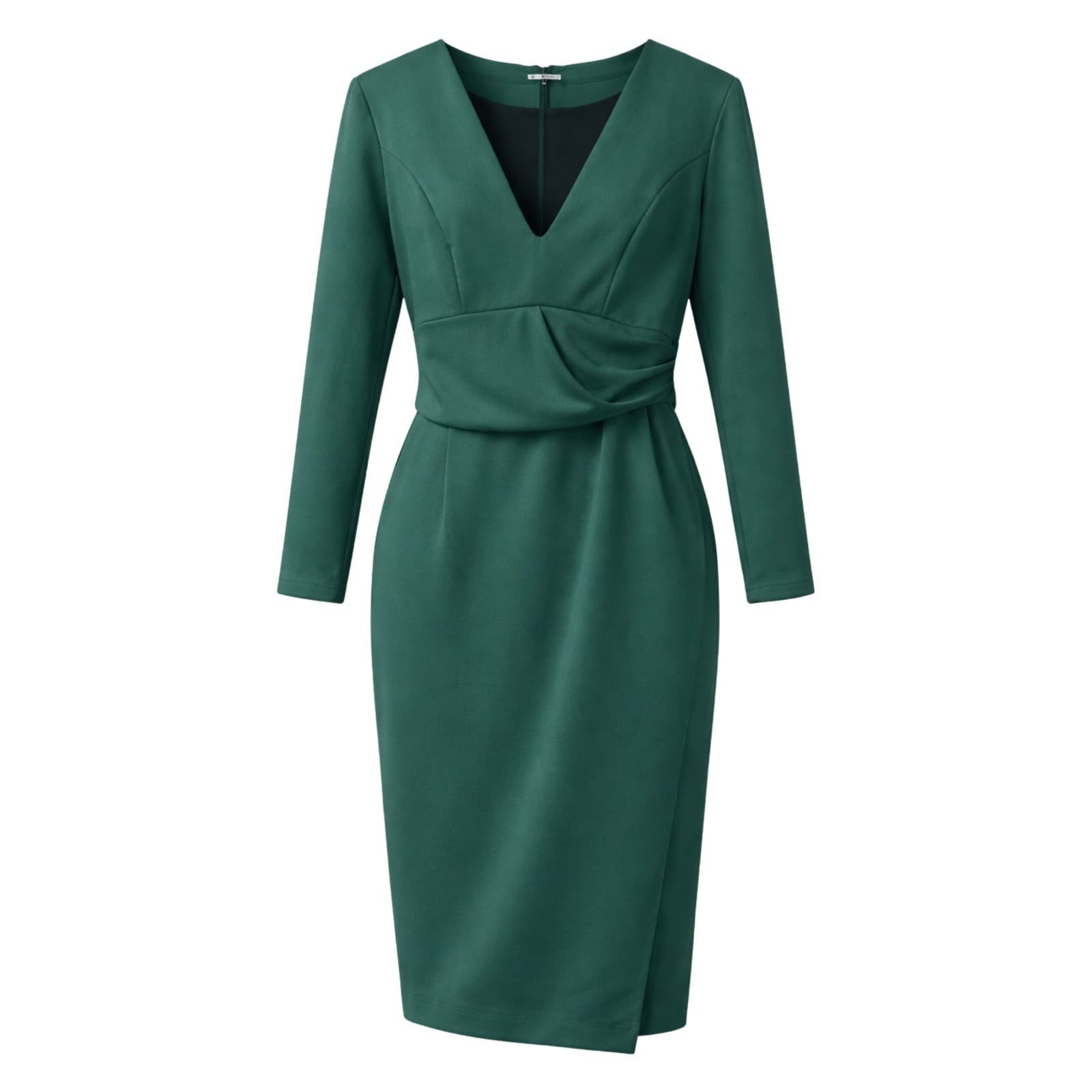 Sheike Dress Green Long Sleeve Draped Bodycon Cocktail Formal Size Aus 14 US 10 — photo 1 of 6