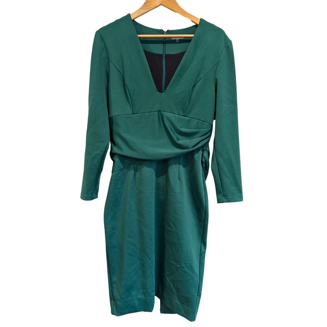 Sheike Dress Green Long Sleeve Draped Bodycon Cocktail Formal Size Aus 14 US 10 — photo 2 of 6