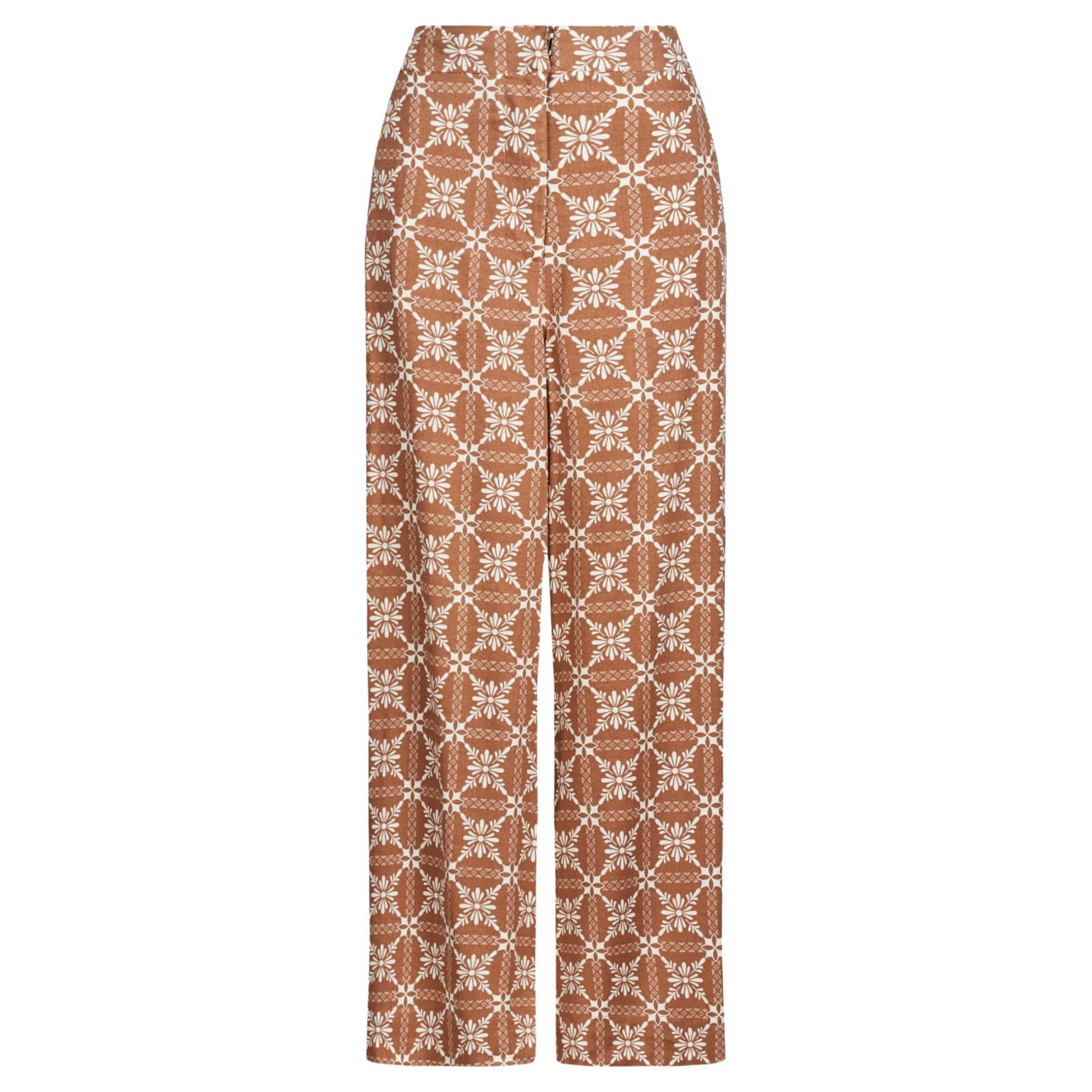 Isle of Mine Wide Leg Pants XL Brown Floral Print High Waist Pockets Boho — photo 1 of 11
