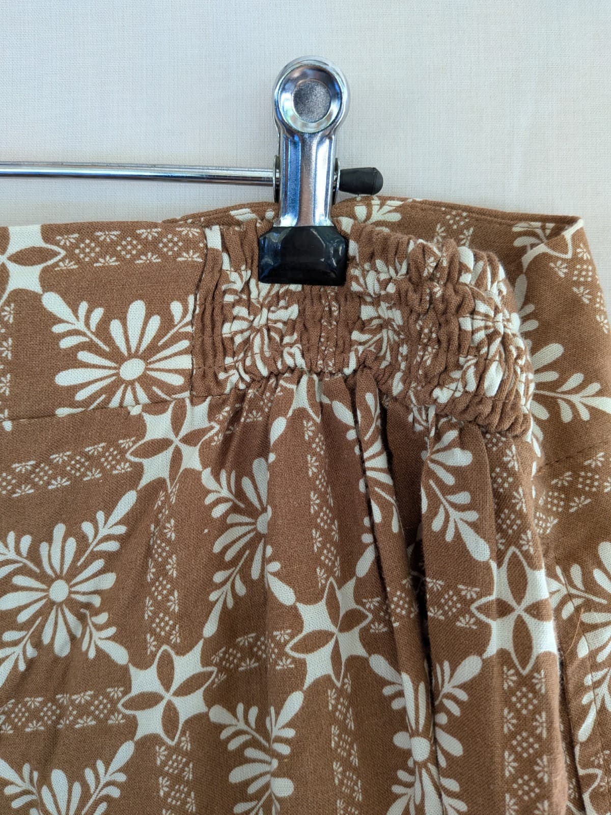 Isle of Mine Wide Leg Pants XL Brown Floral Print High Waist Pockets Boho — photo 7 of 11