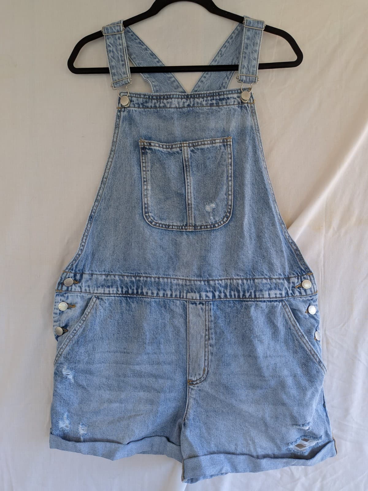 Decjuba Denim Dungarees Size 16 Blue Short Overalls Bib Adjustable Cotton NWT — photo 2 of 9