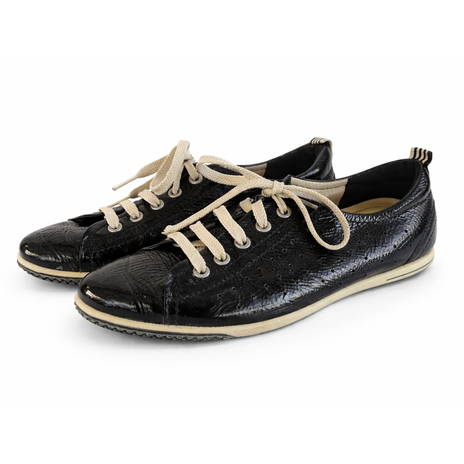 ECCO Womens Leather Lace Up Shoes Size EU 38 Black Casual Comfort Walking — photo 1 of 11