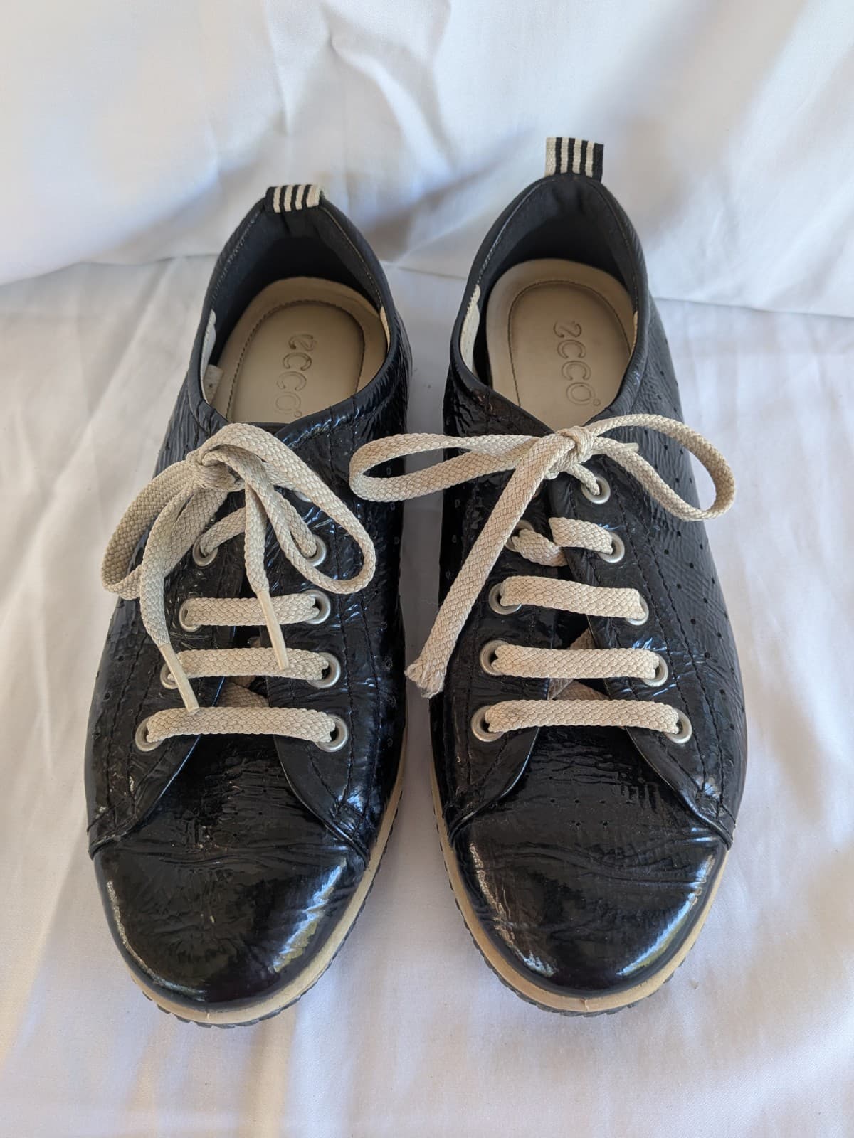 ECCO Womens Leather Lace Up Shoes Size EU 38 Black Casual Comfort Walking — photo 2 of 11