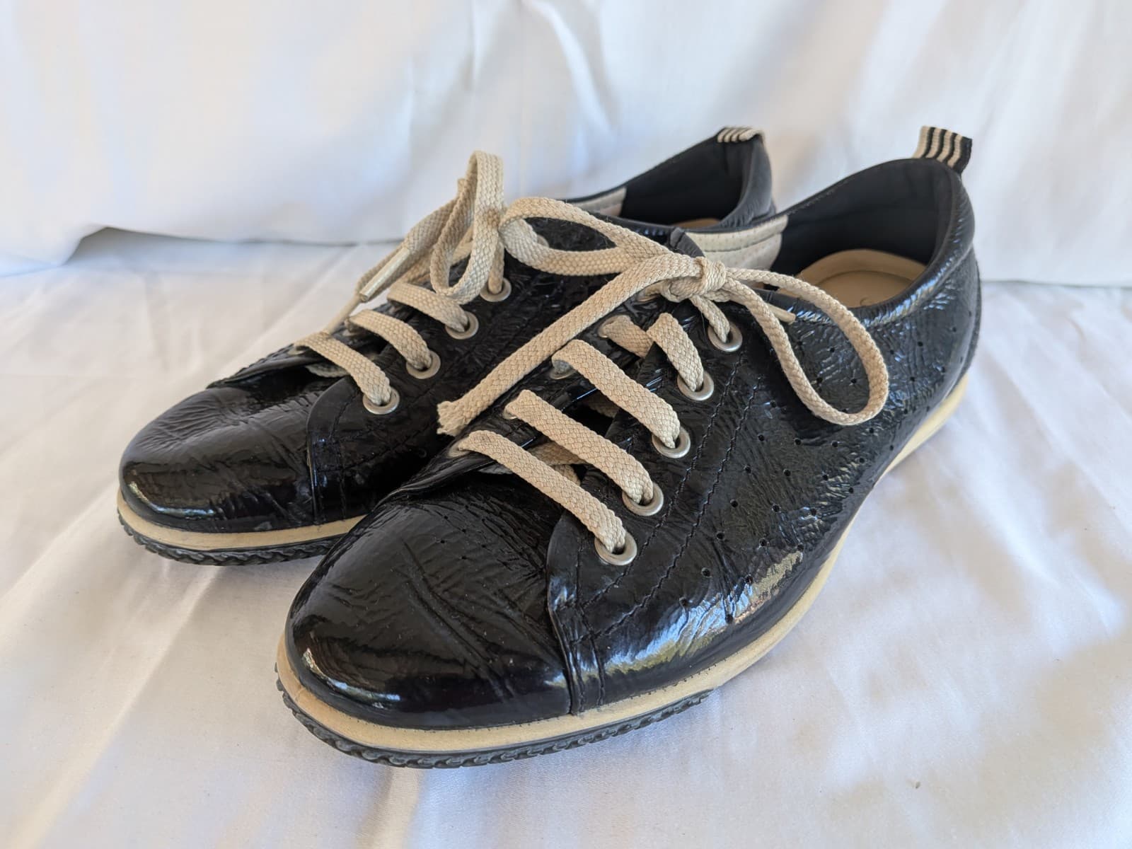 ECCO Womens Leather Lace Up Shoes Size EU 38 Black Casual Comfort Walking — photo 4 of 11