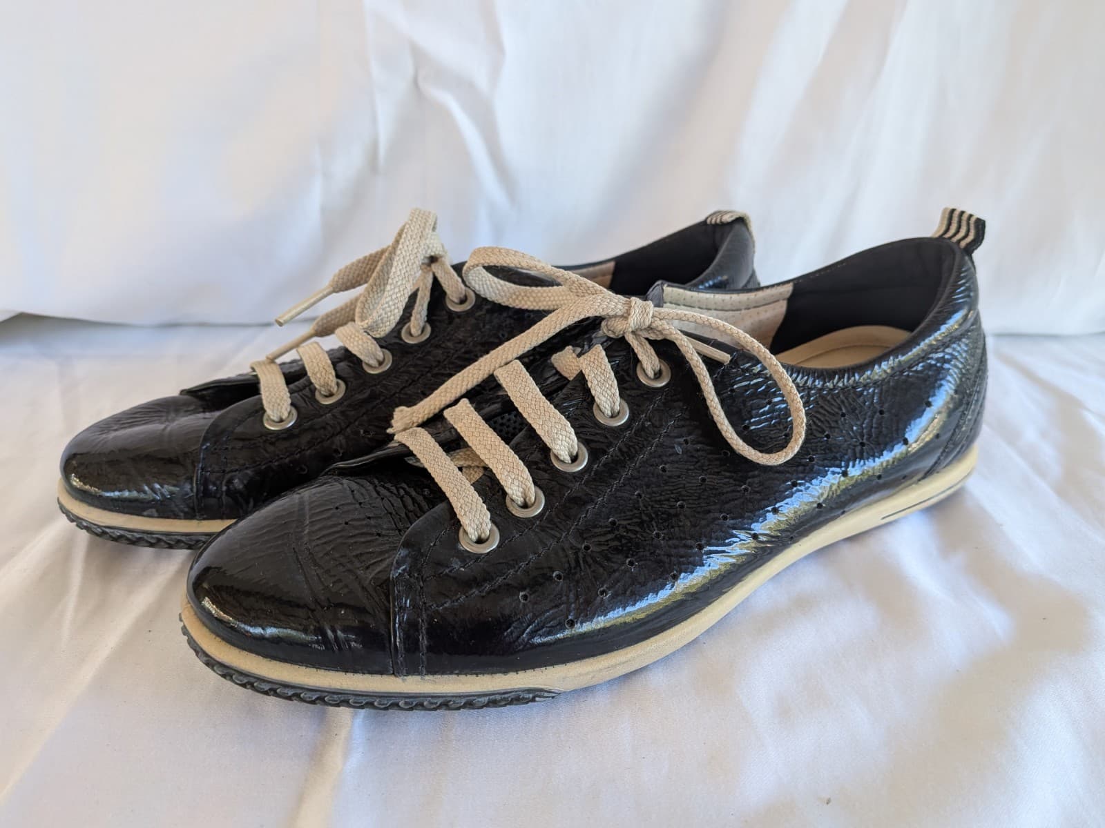 ECCO Womens Leather Lace Up Shoes Size EU 38 Black Casual Comfort Walking — photo 5 of 11