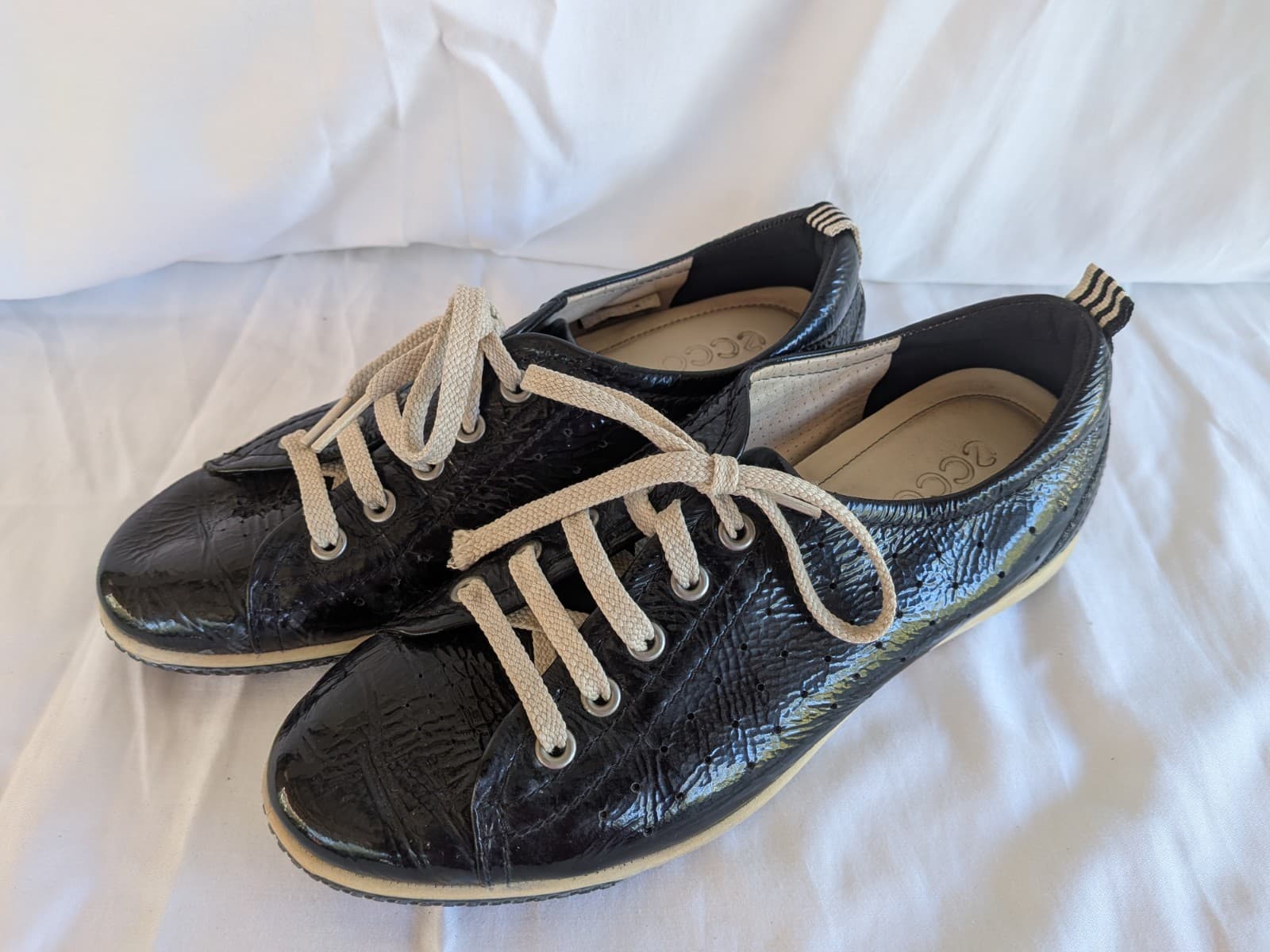 ECCO Womens Leather Lace Up Shoes Size EU 38 Black Casual Comfort Walking — photo 6 of 11