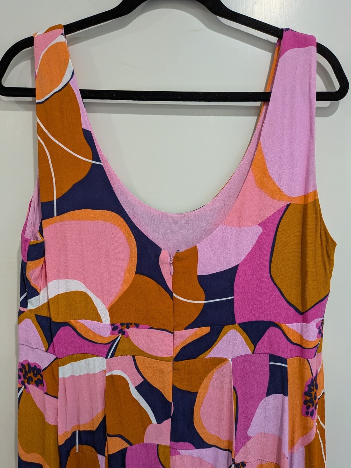 Mister Zimi Maxi Dress Size 16 Pink Orange Floral Viscose — photo 6 of 10