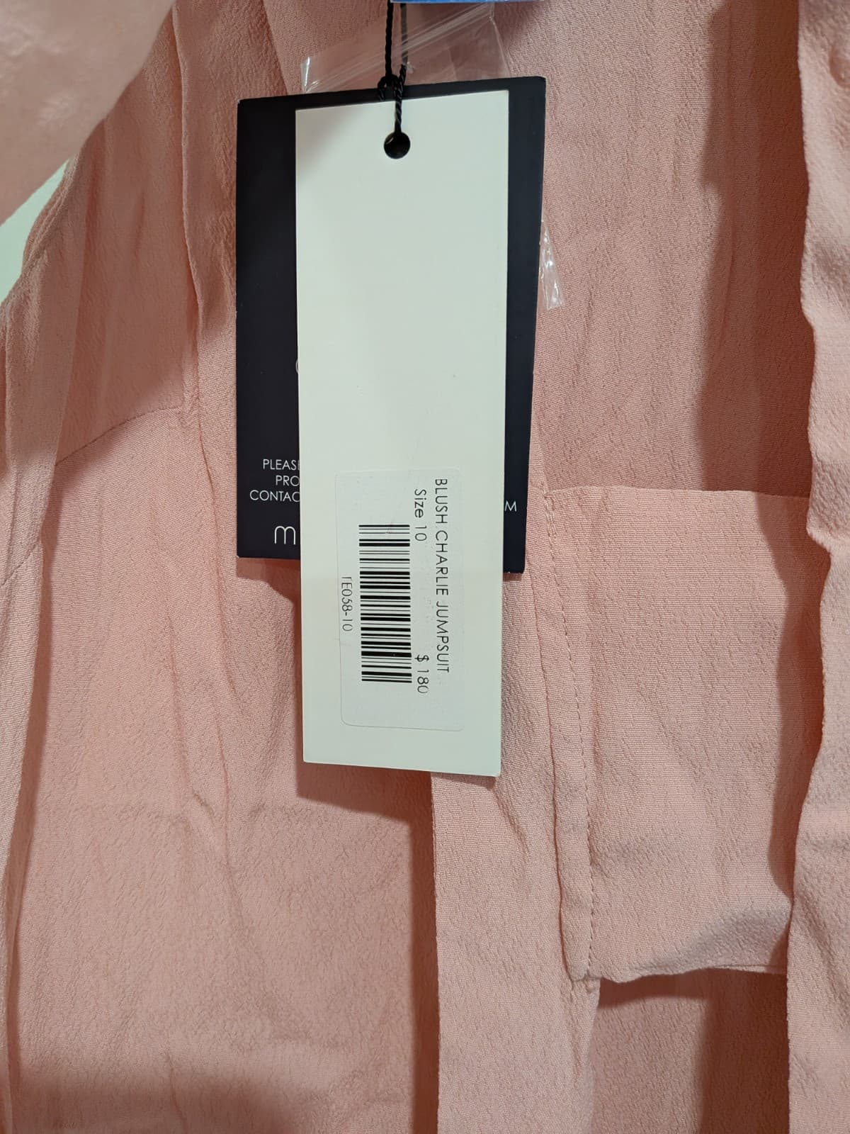 Mister Zimi Charlie Jumpsuit Blush Pink Size 10 Wide Leg NWT — photo 10 of 13