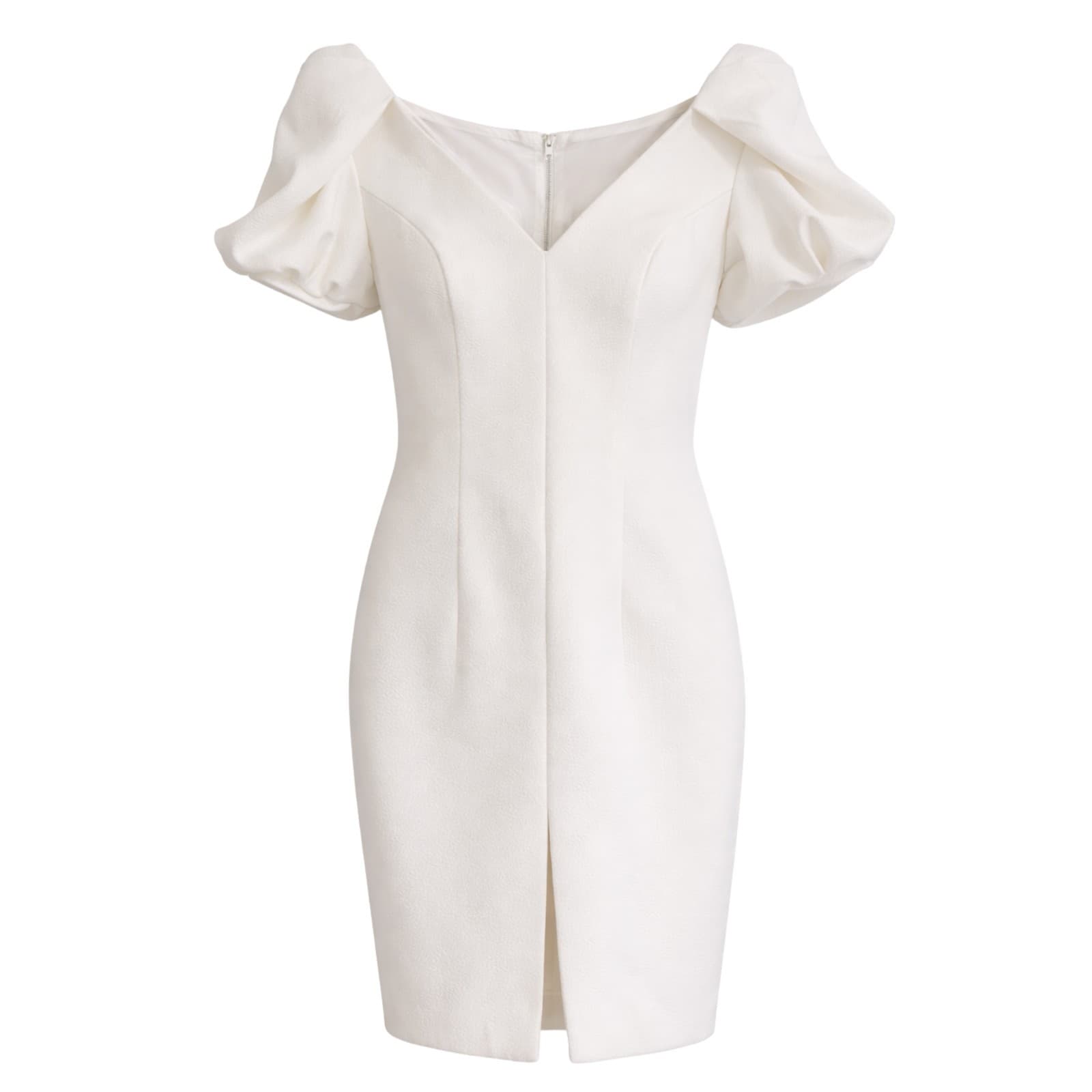 Sheike White Cocktail Dress Structured Puff Sleeve AUS 14 US 10 — photo 1 of 8