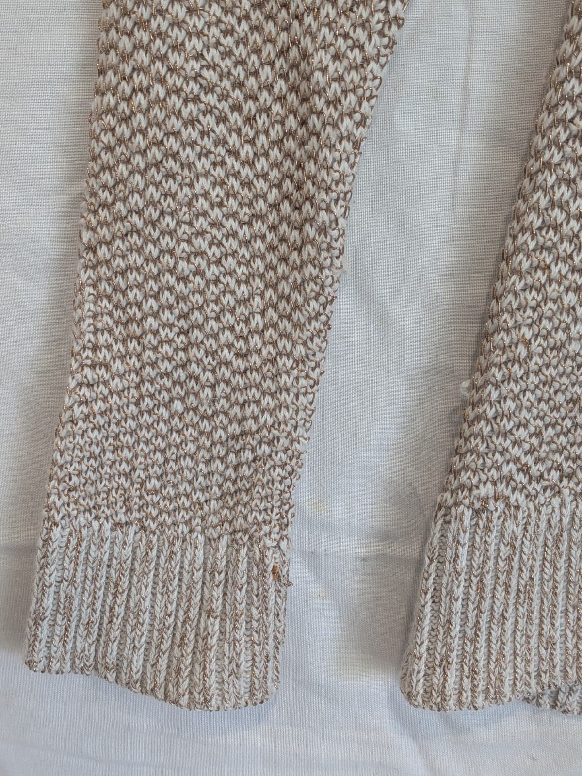 Witchery Knit Jumper Medium Gold Shimmer Cotton Wool Blend Long Sleeve — photo 4 of 9