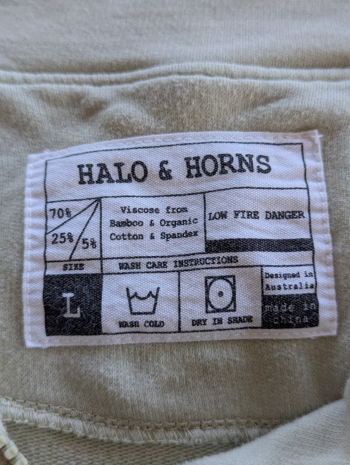 Halo and Horns Jumper Size L Aus 14 Us 10 Green Bamboo Cotton Blend Quarter Zip — photo 7 of 7