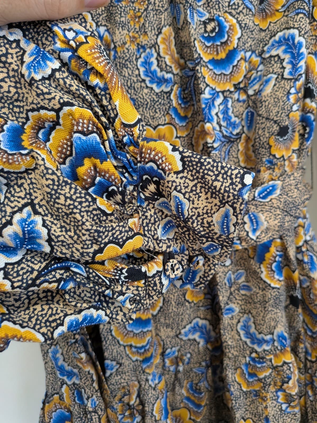 Seed Heritage Floral Mini Dress AU 12 Linen Lyocell Ruffle Long Sleeve Belted — photo 4 of 11
