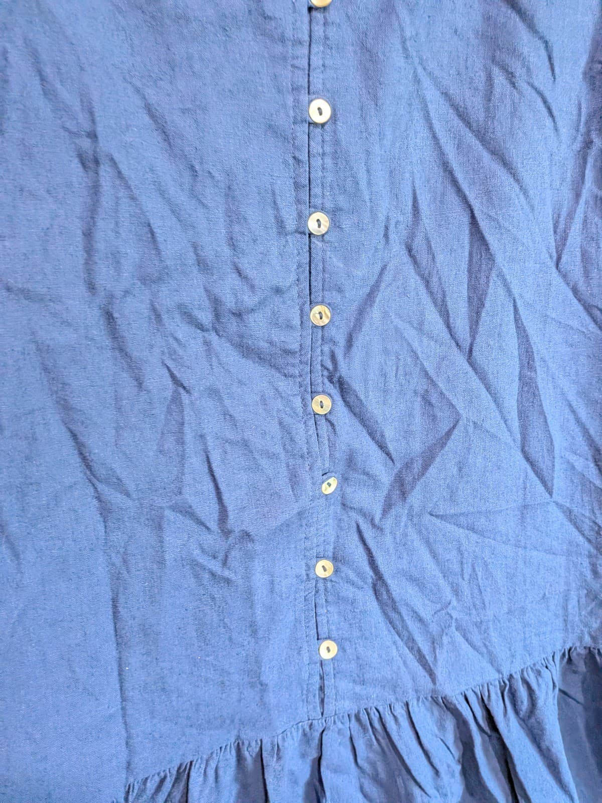 Sportsgirl Linen Blend Smock Dress Navy Blue Tiered Mini Boho AUS 10 US 6 NWT — photo 4 of 9