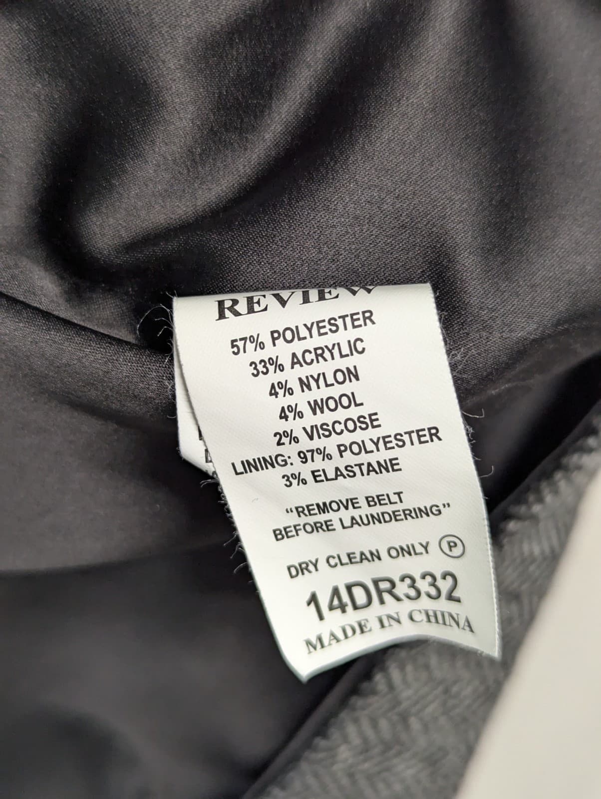 Review Dress Grey Herringbone A Line Belted Wool Corporate Size AUS 12 US 8 — photo 9 of 9