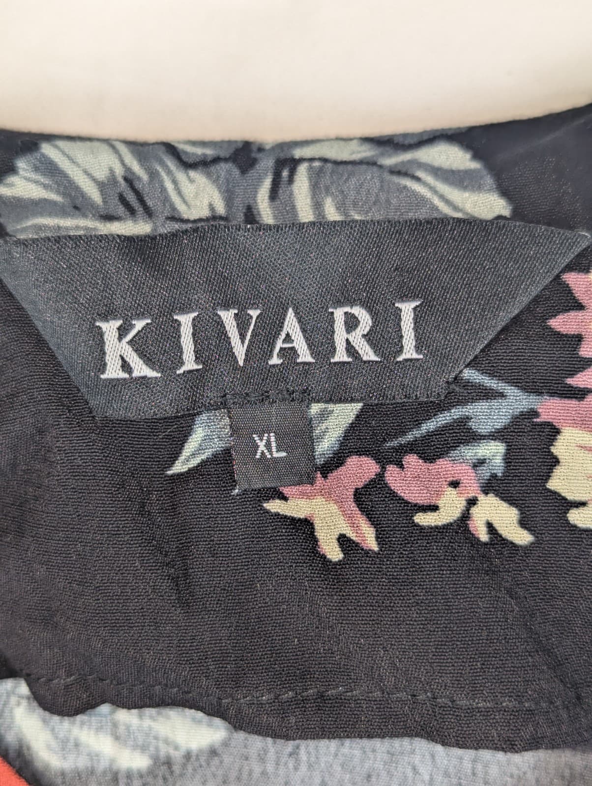 Kivari Dress Black Floral Boho Midi Button Fit Flare Summer Size XL AUS 14 US 10 — photo 7 of 9