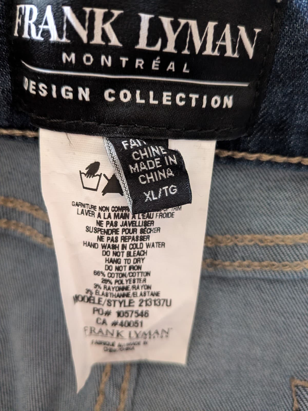 Frank Lyman Jeans XL Blue Embellished Floral Stretch Denim 14 16 — photo 8 of 9
