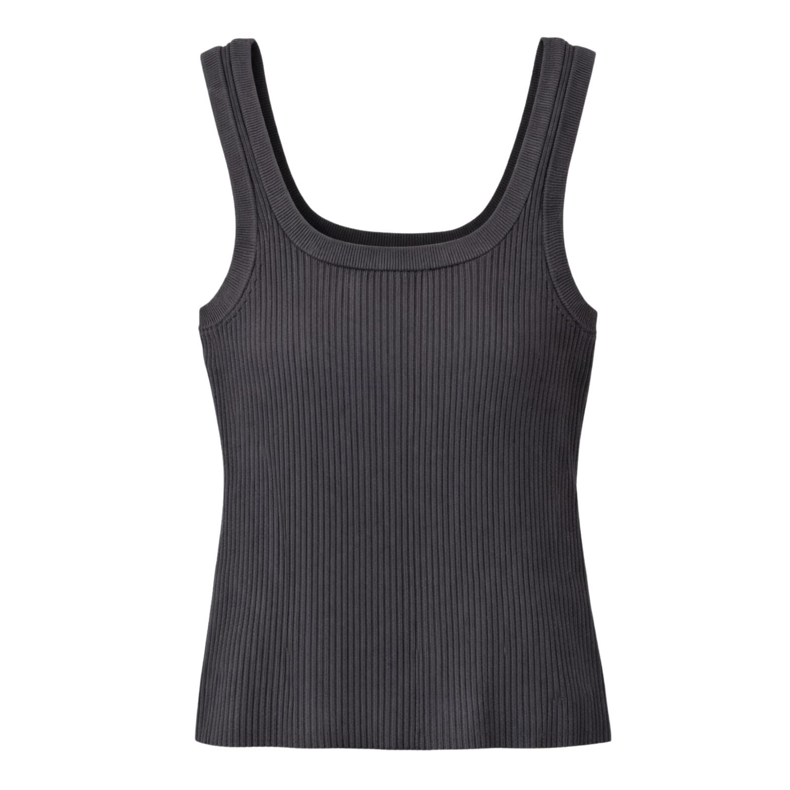 Aje Bronte Rib Tank Top Black XL Scoop Neck Stretch Designer Womens Top — photo 1 of 11