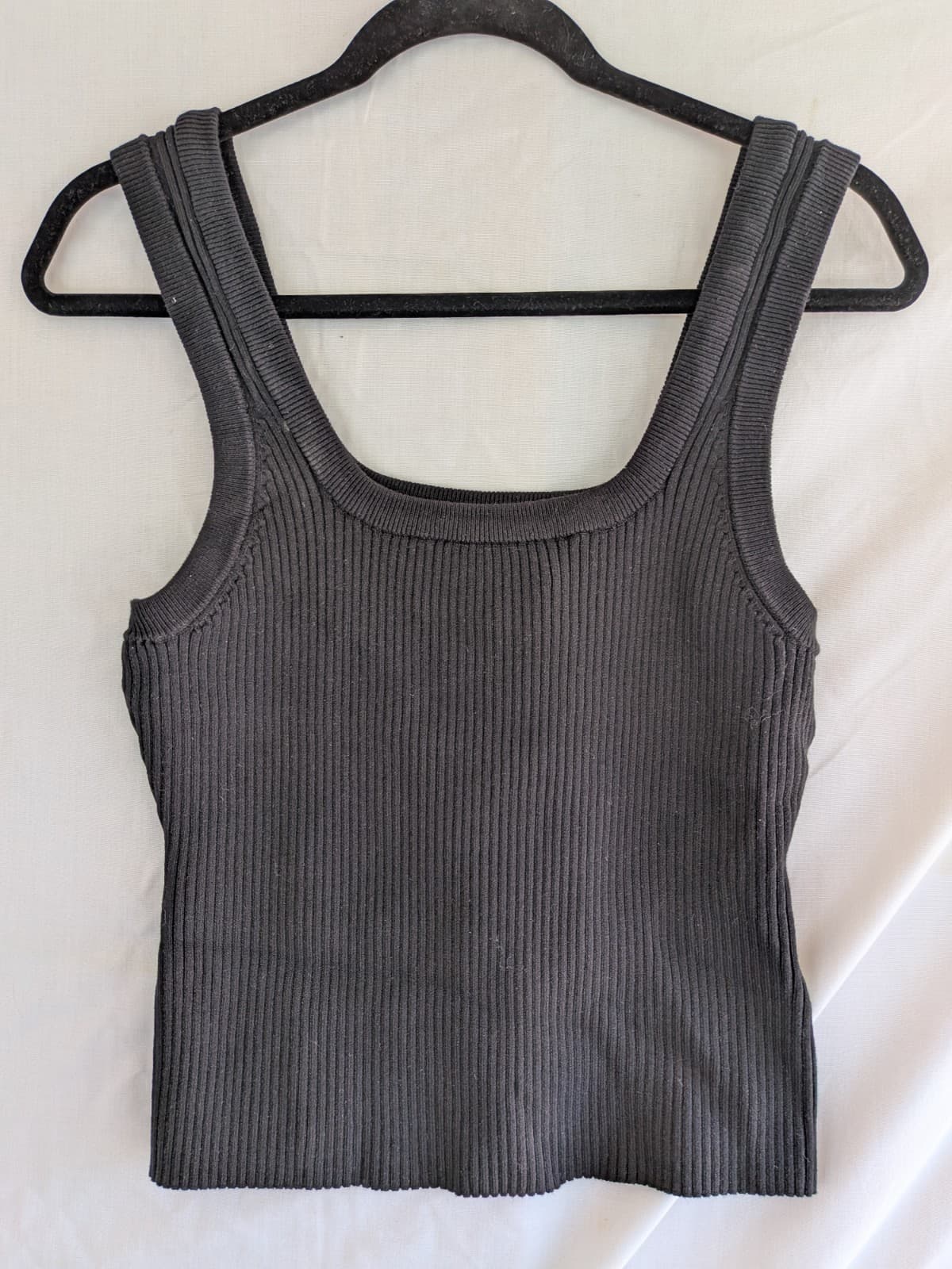 Aje Bronte Rib Tank Top Black XL Scoop Neck Stretch Designer Womens Top — photo 2 of 11