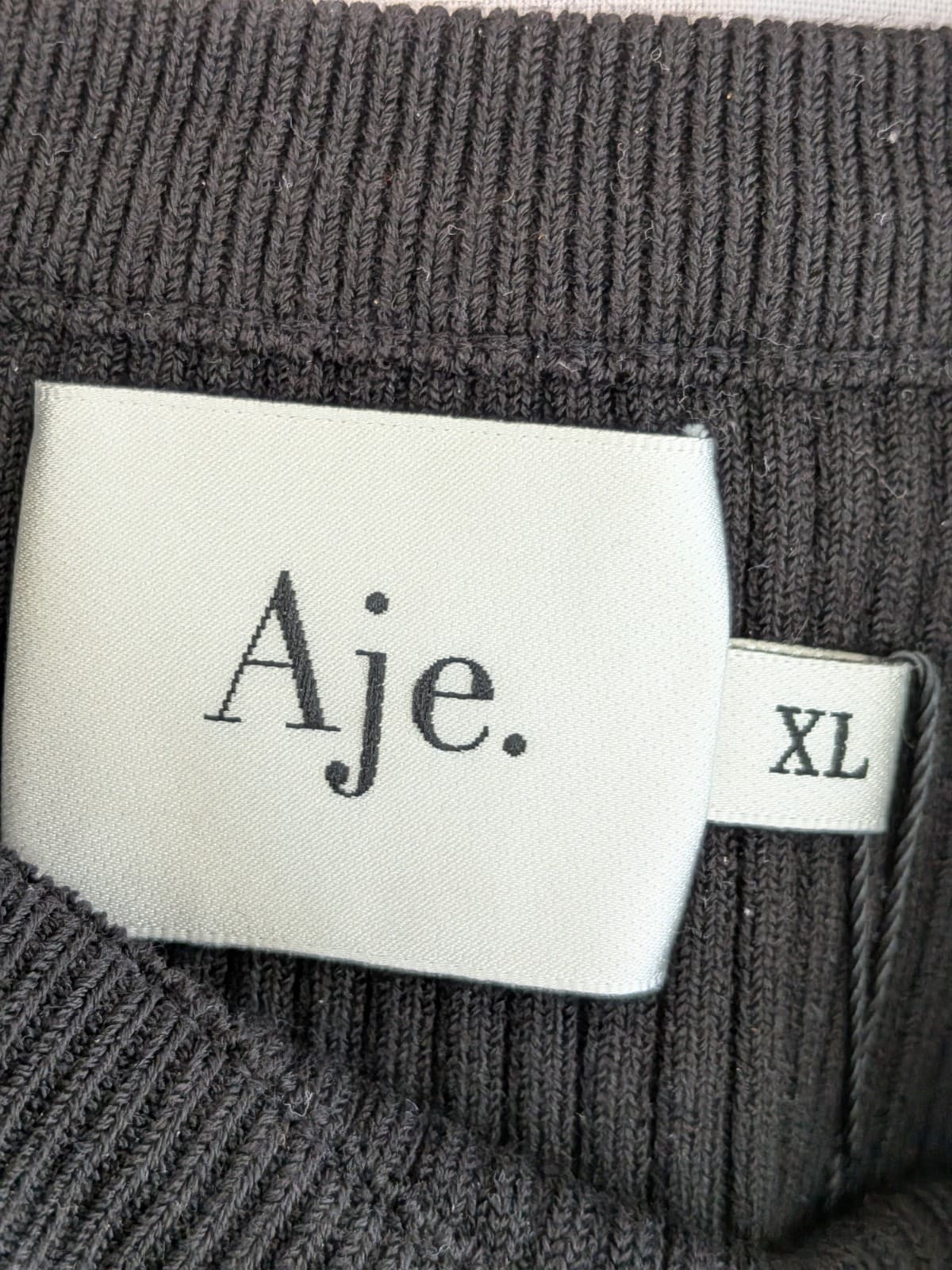 Aje Bronte Rib Tank Top Black XL Scoop Neck Stretch Designer Womens Top — photo 6 of 11
