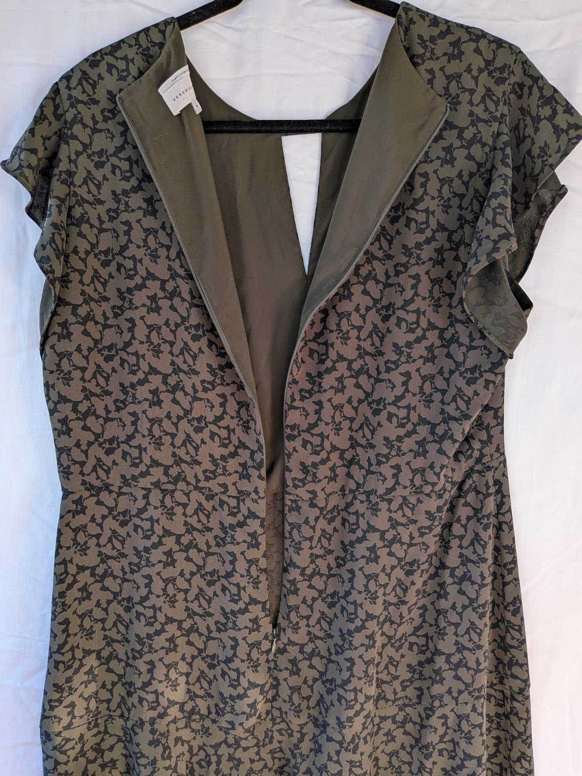 Veronika Maine Dress Size 16 Green Black Print Shift Dress Work Office Occasion — photo 9 of 11
