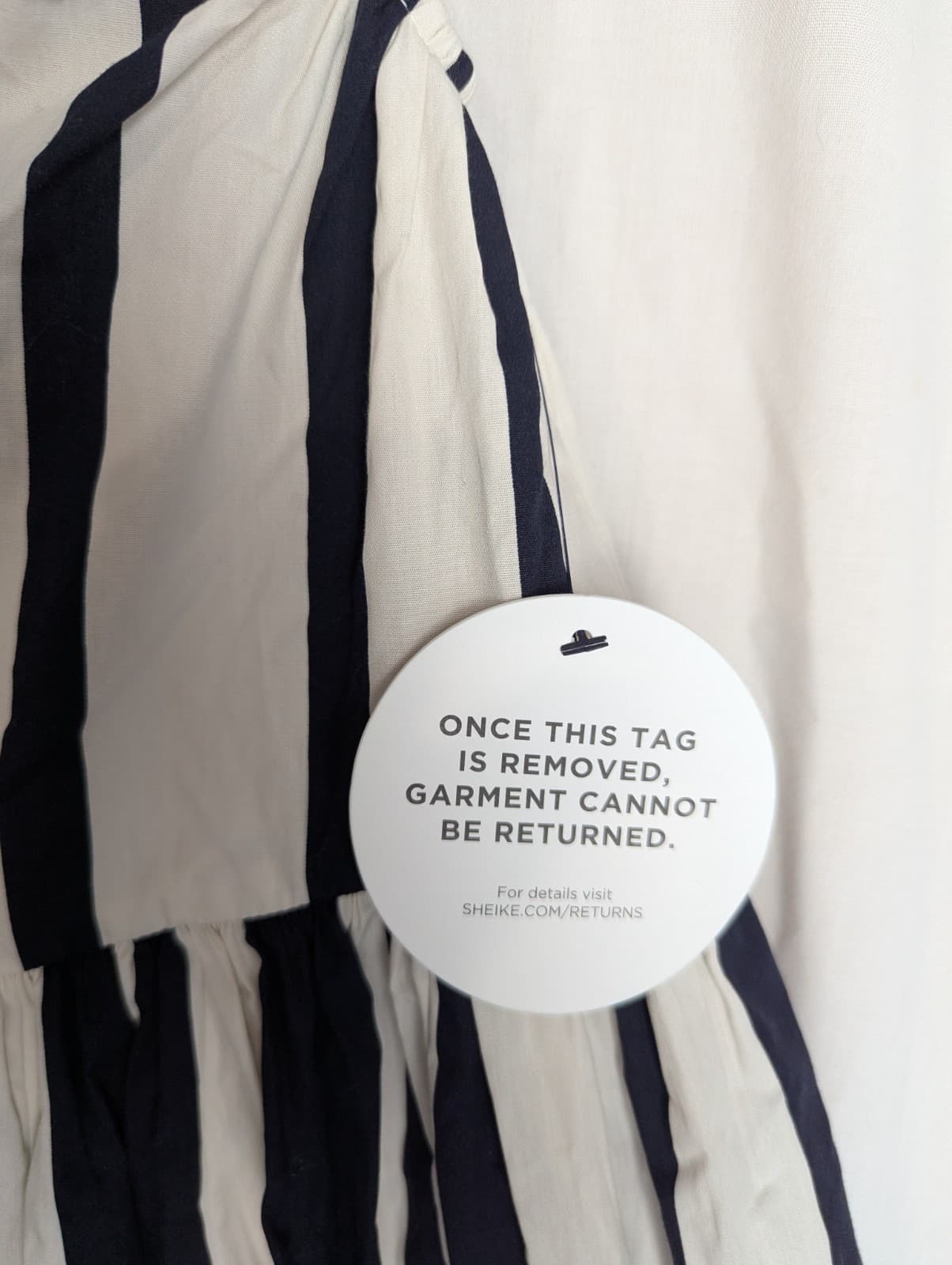 Sheike Dress Size Aus 8 US 4 Navy White Chevron Midi 100% Cotton NWT Cocktail — photo 6 of 11