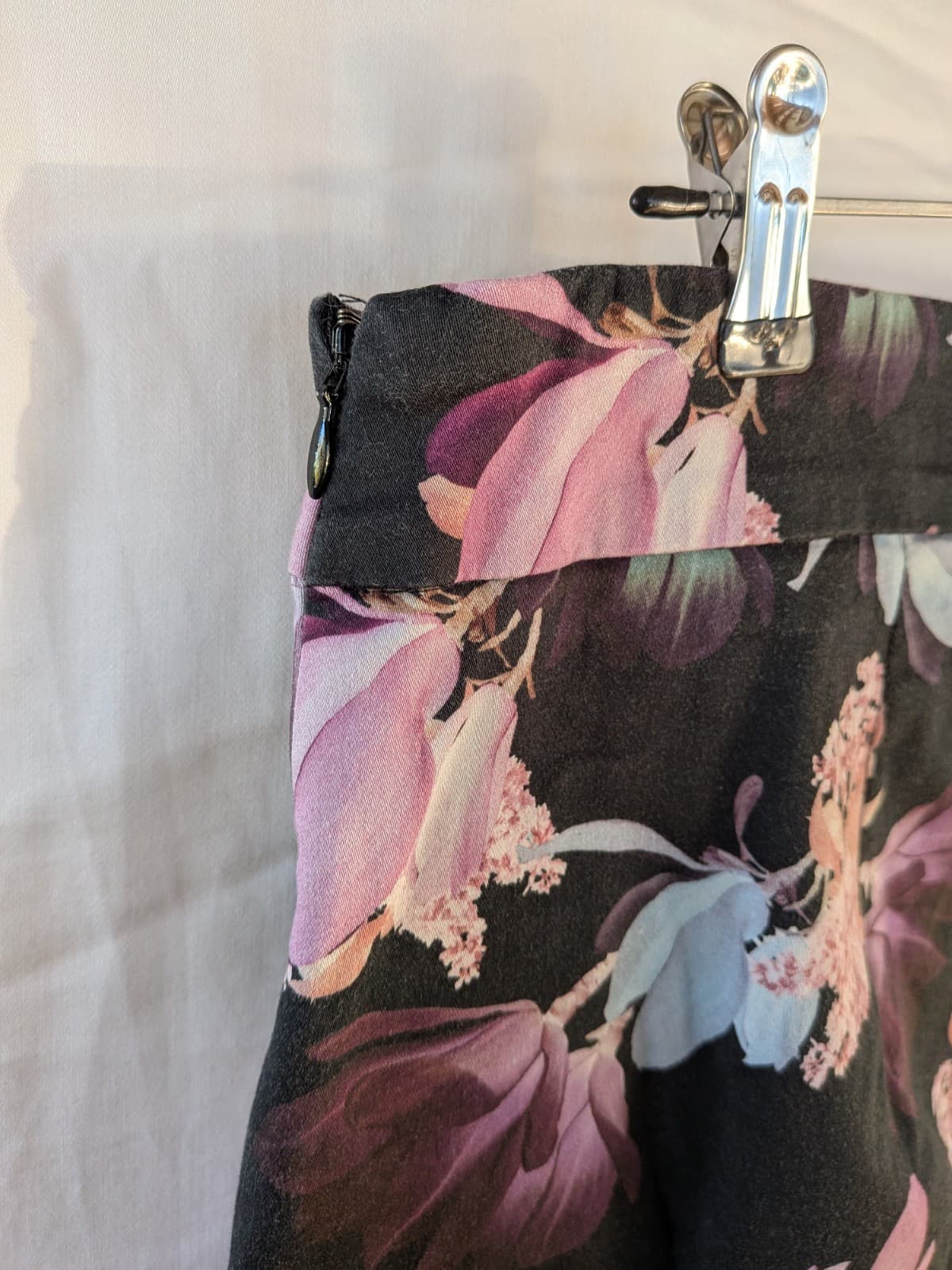 Portmans Skirt Pencil Floral Black Pink Cotton Stretch Work Office Size 16 — photo 7 of 10