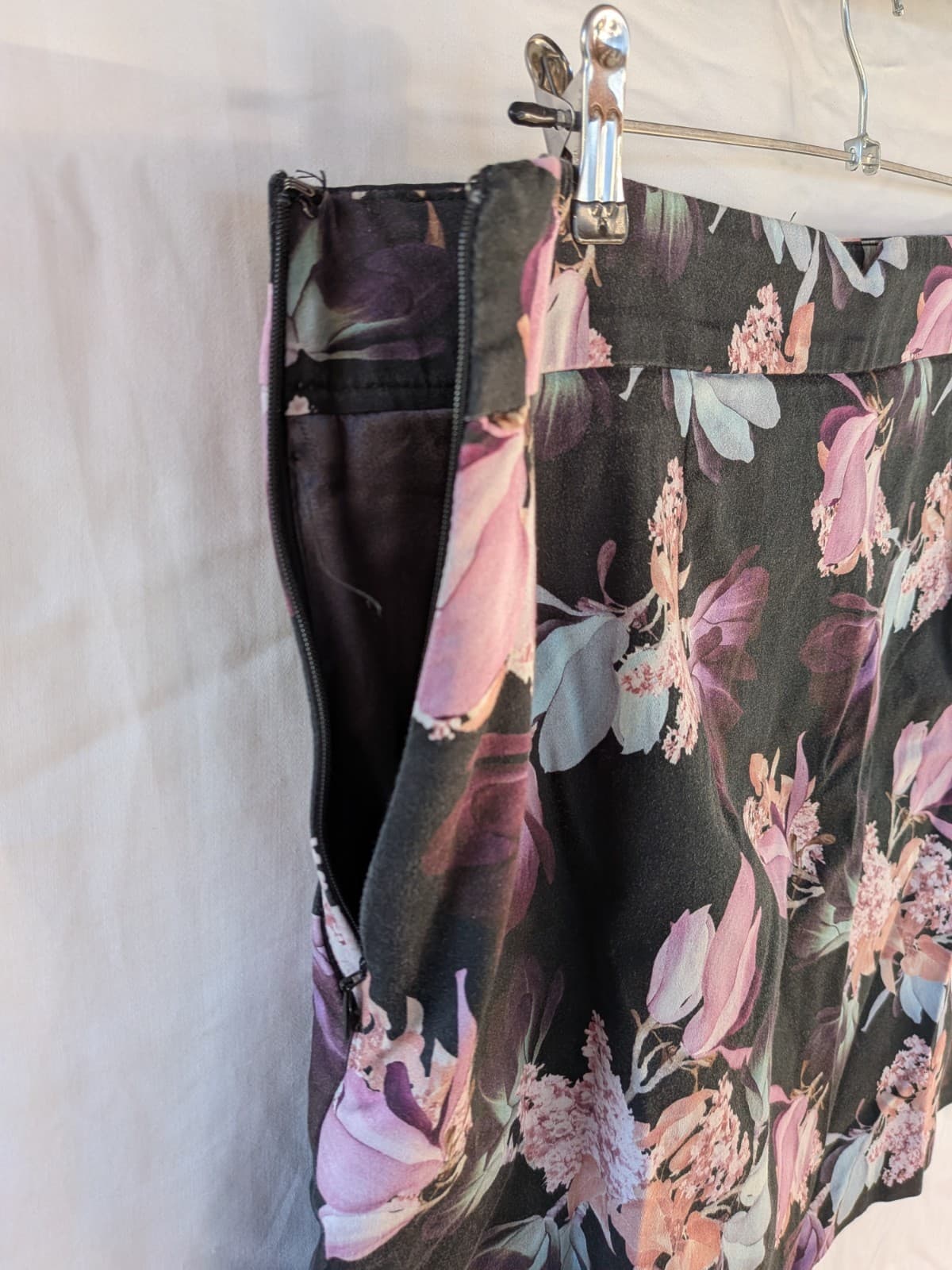 Portmans Skirt Pencil Floral Black Pink Cotton Stretch Work Office Size 16 — photo 8 of 10