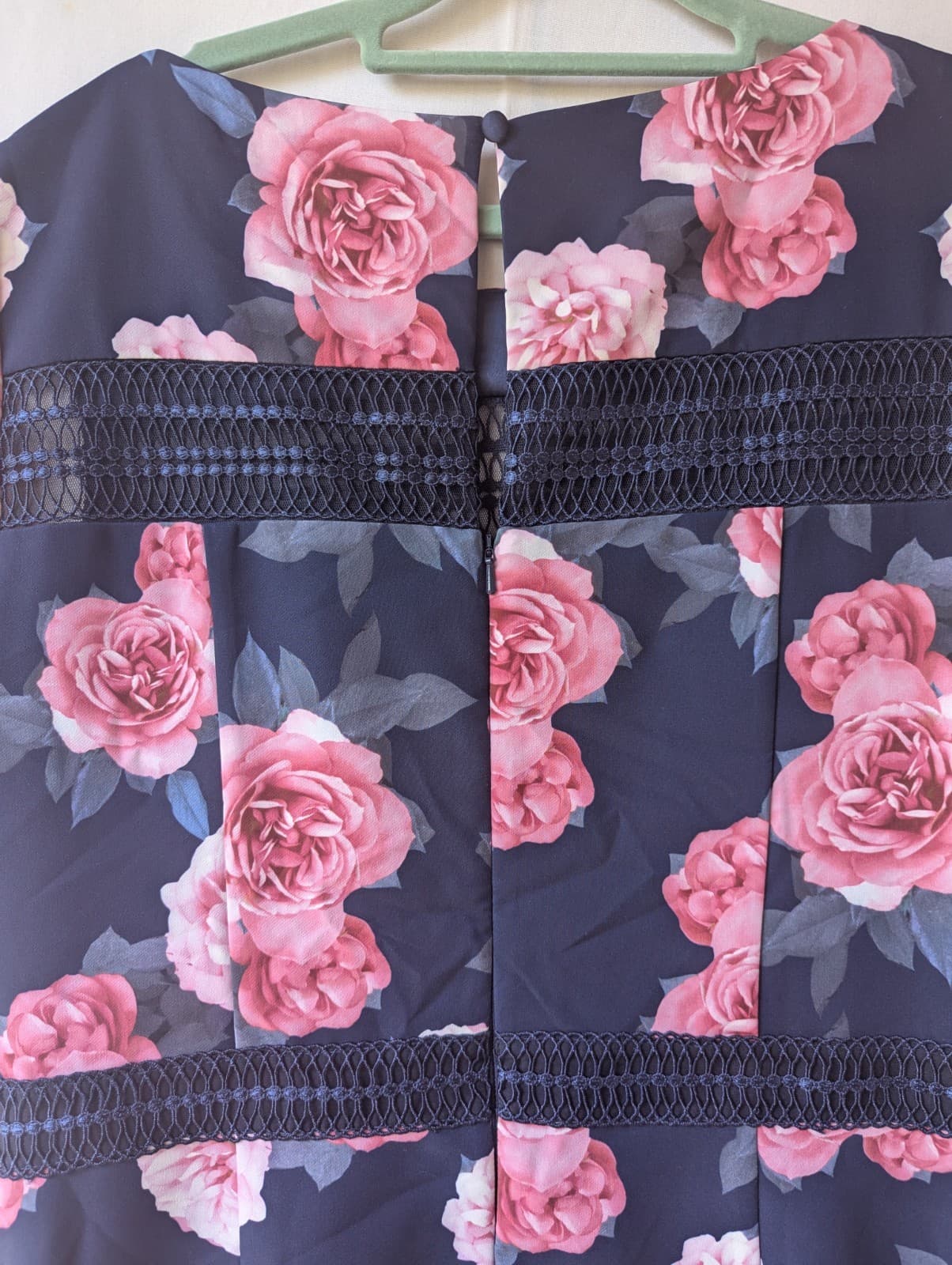 Review Dress Navy Pink Floral Plus Size Fit Flare Midi Plus Size Aus 16 US 12 — photo 10 of 10