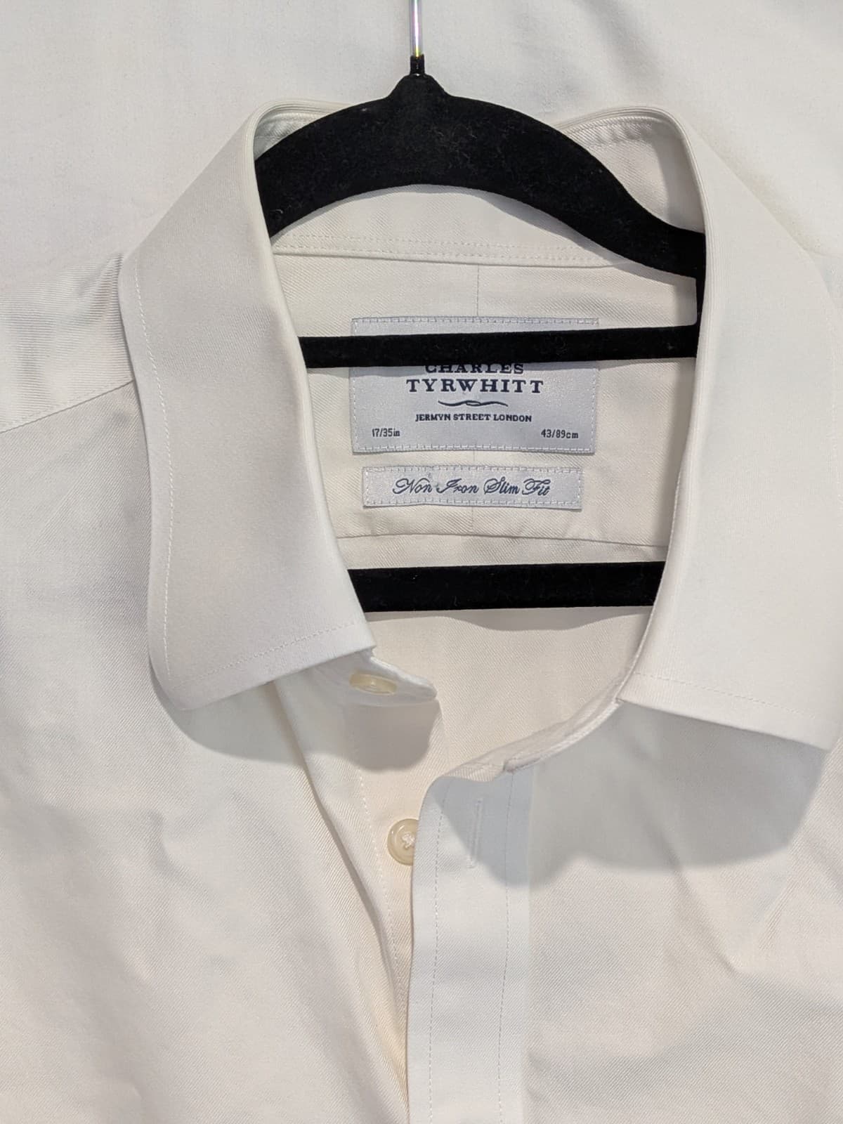 Charles Tyrwhitt White Dress Shirt 17 35 Non Iron Slim Fit Business Formal — photo 7 of 10