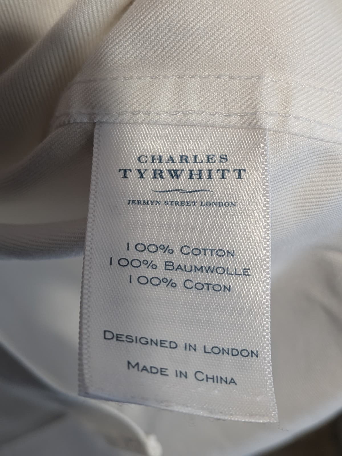 Charles Tyrwhitt White Dress Shirt 17 35 Non Iron Slim Fit Business Formal — photo 8 of 10