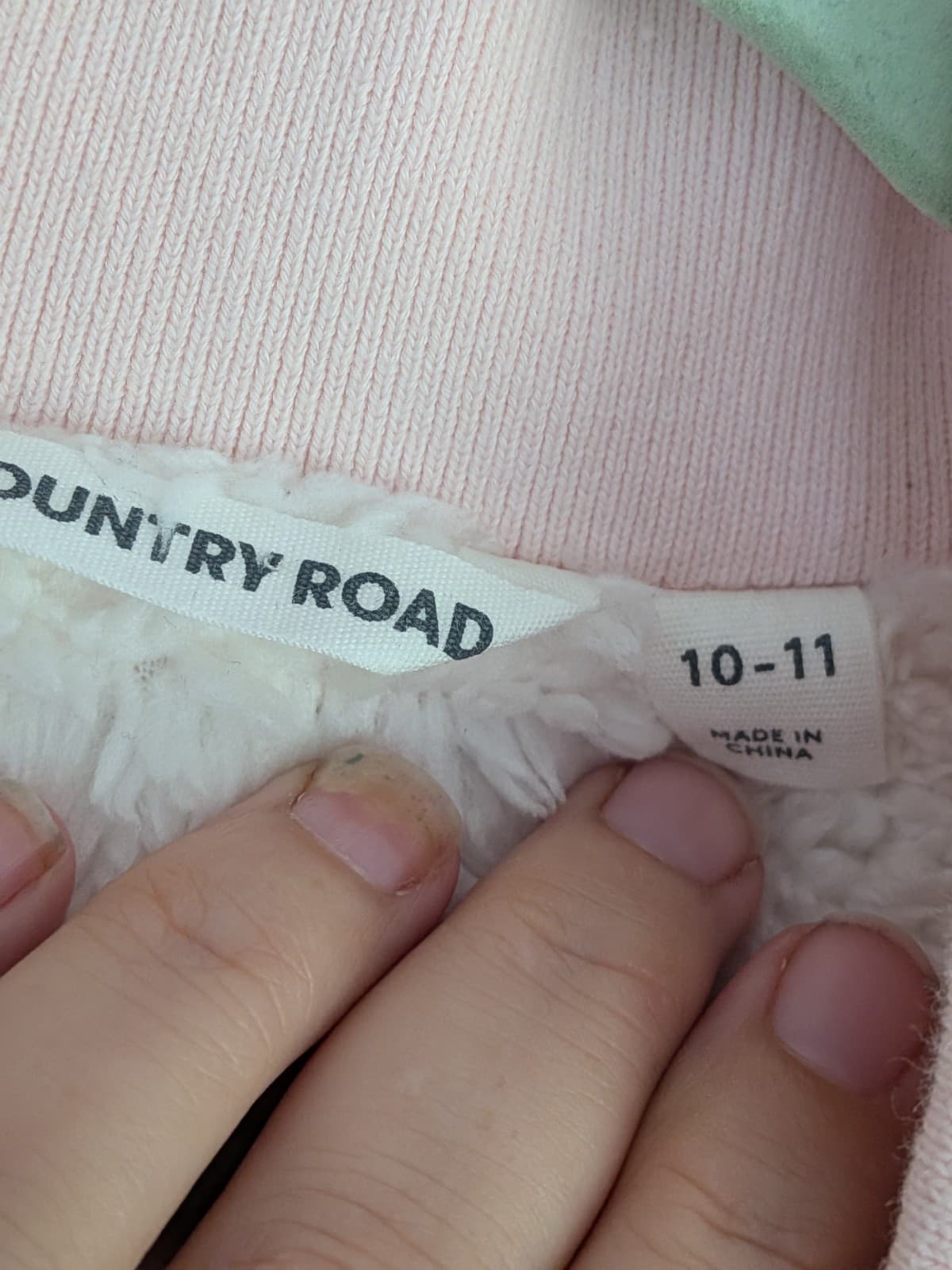 Country Road Kids Puffer Vest Pink Cream Teddy Lined Zip Jacket Size 10 11 — photo 8 of 10