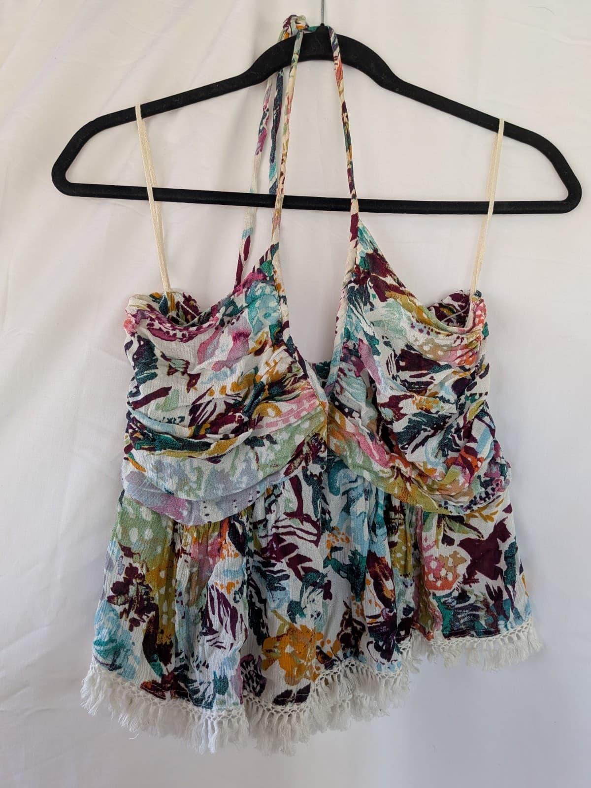 Free People Set S Boho Floral Skirt Top Lace Tiered Maxi Festival Outfit — photo 14 of 22